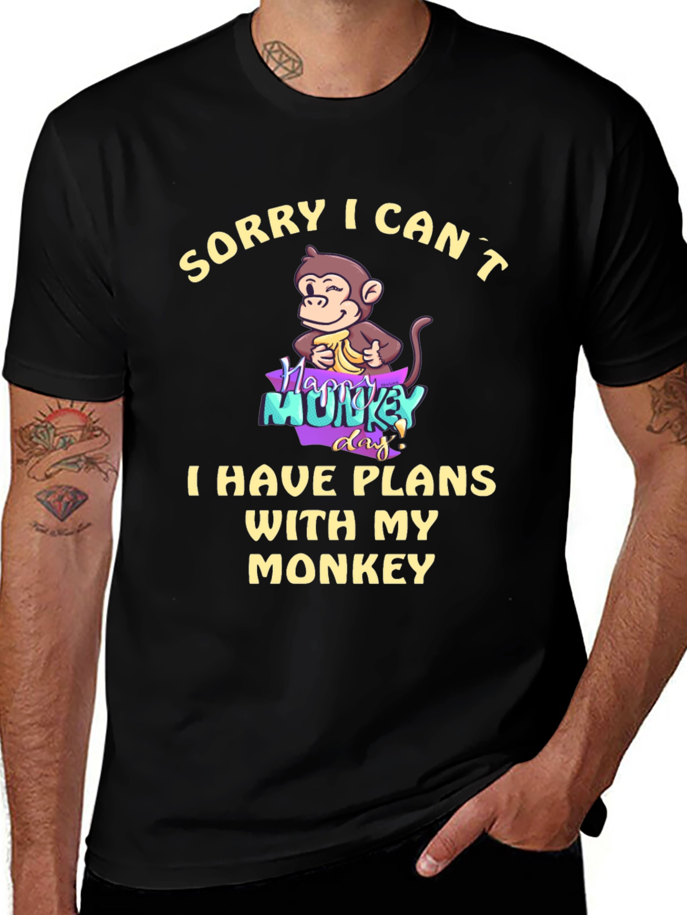Variant 7 of Funny Monkey Plans T-Shirt - Soft Cotton Blend