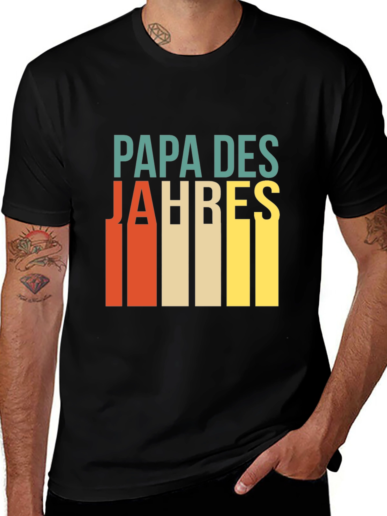 Papa Des Jahres Retro T-Shirt - Best Dad Ever!