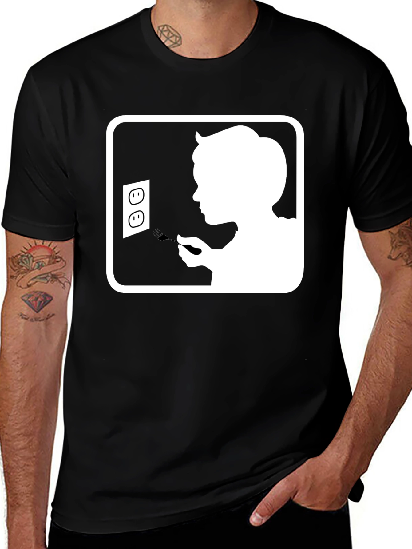 Variant 15 of Humorous Black T-Shirt with Graphic Print