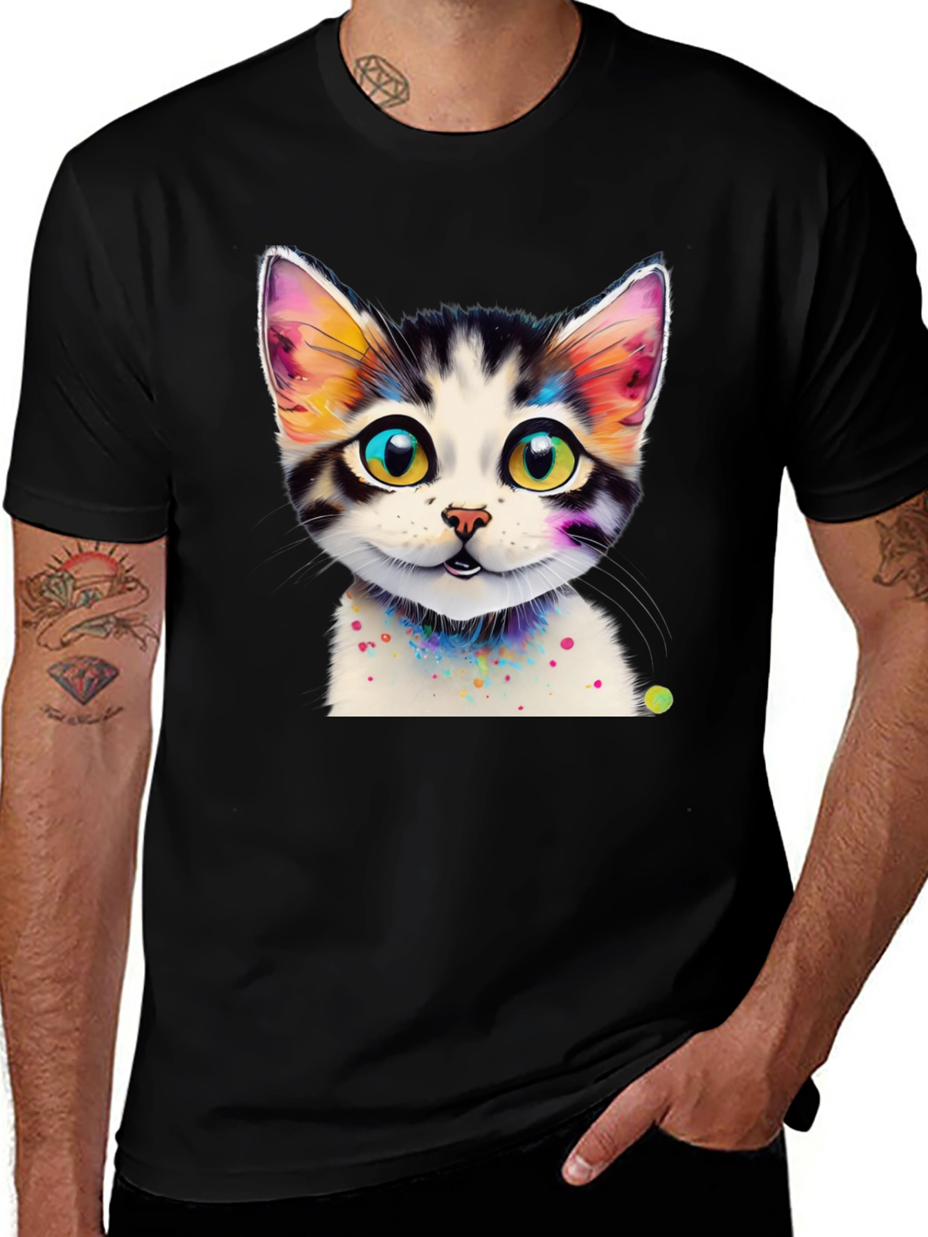 Variant 5 of Colorful Cat Graphic Tee