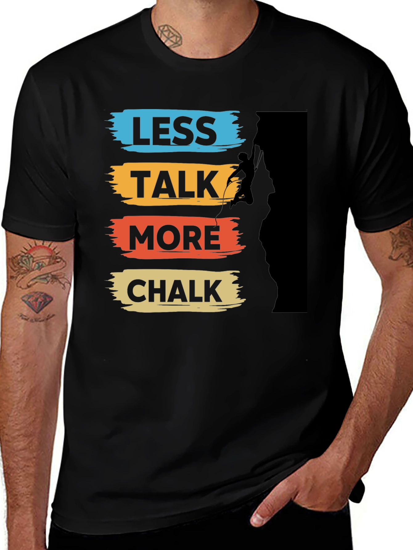 Variant 29 of Less Talk More Chalk Climbing T-Shirt