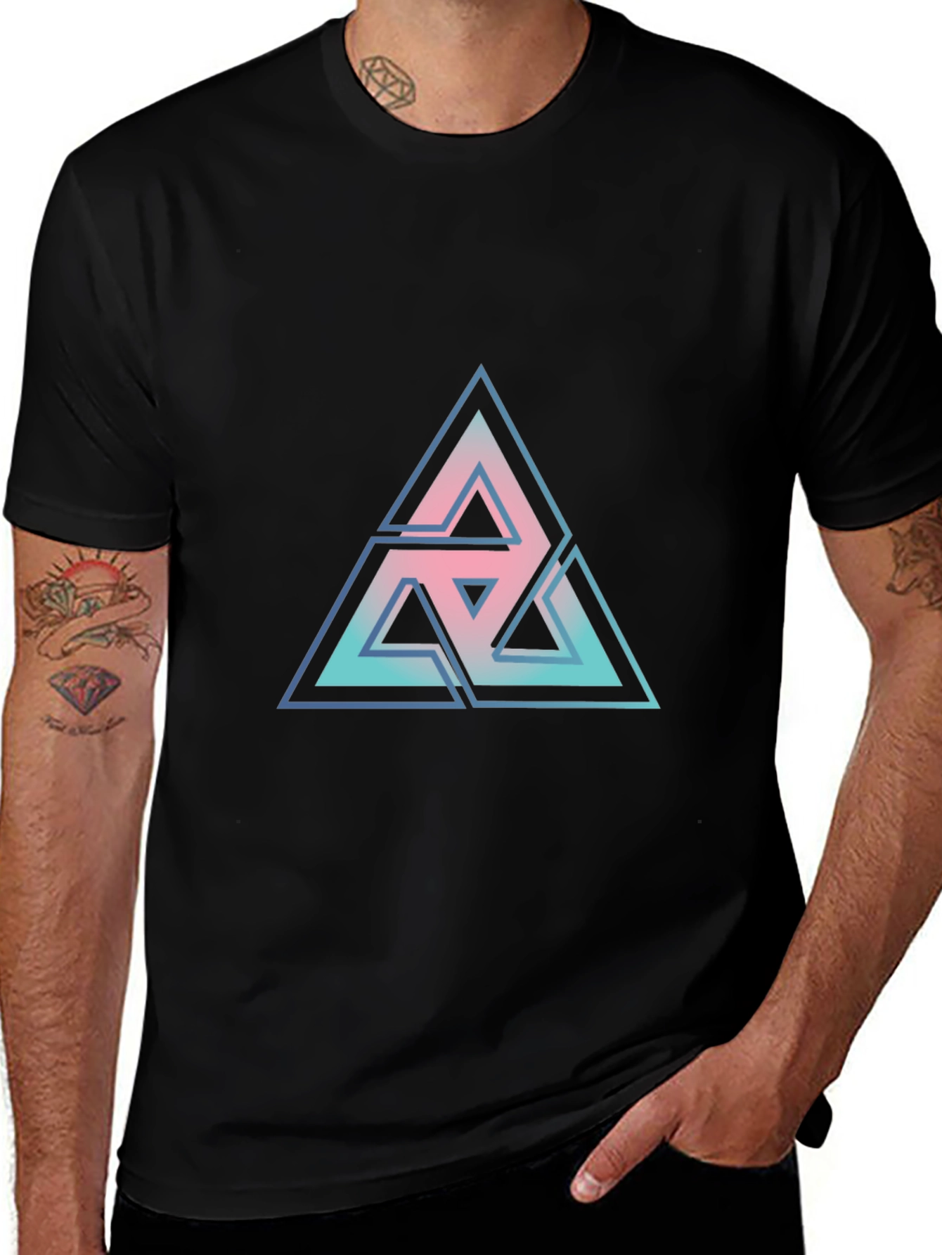 Variant 21 of Geometric Triangle Graphic Tee - Modern Casual Style