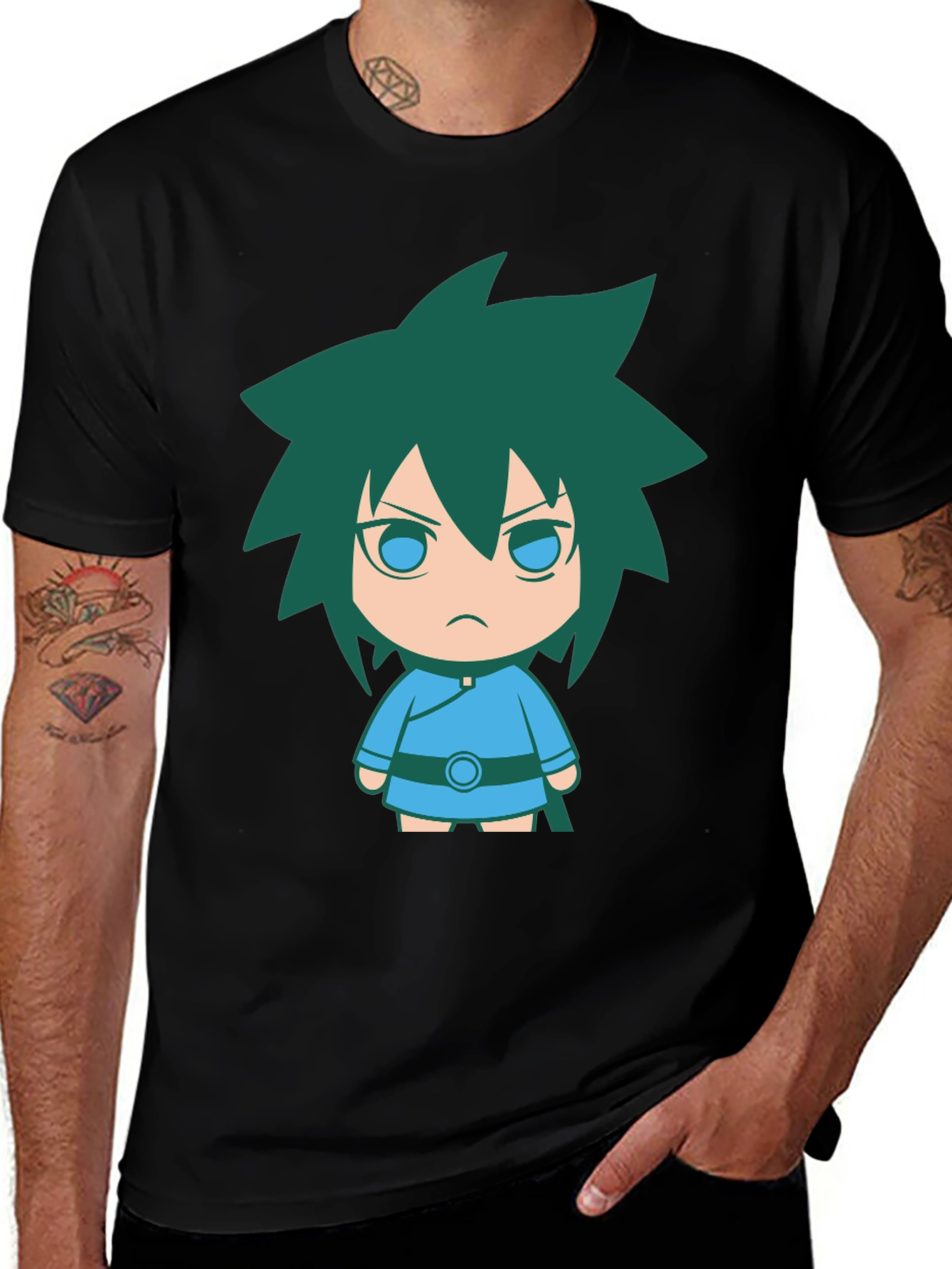 Variant 18 of Anime Character Black T-Shirt