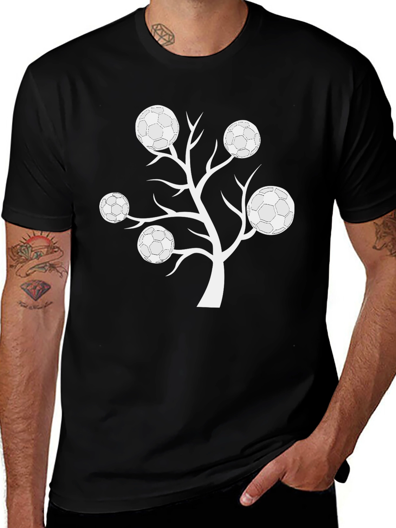 Variant 2 of Soccer Ball Tree Graphic T-Shirt