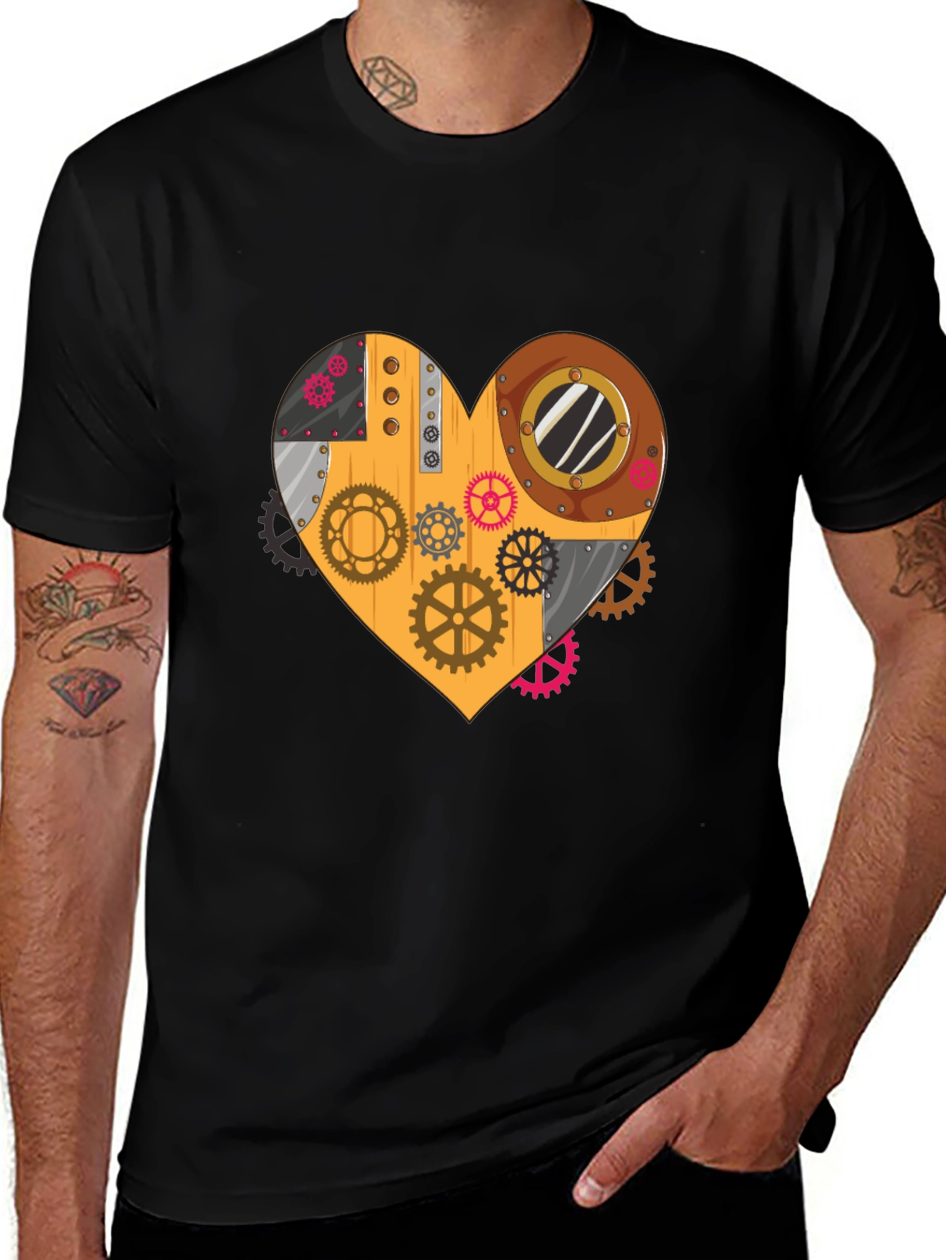 Variant 26 of Steampunk Heart Gear T-Shirt - Unique Design