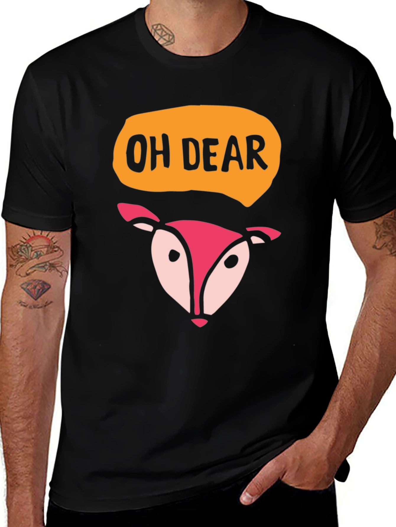 Variant 3 of Oh Dear Deer Graphic T-Shirt - Black