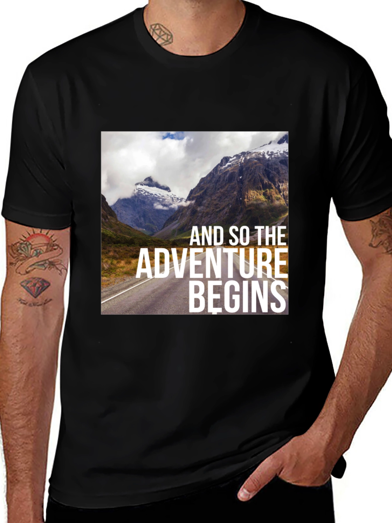 Adventure Begins Tee - Mountain Road Trip Shirt