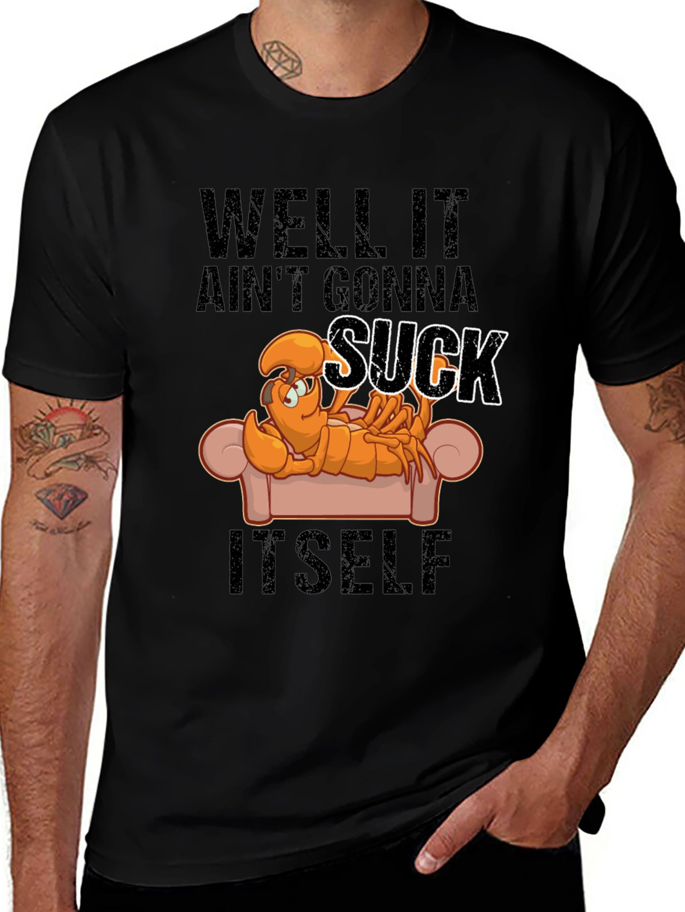 Variant 15 of Funny Lobster T-Shirt - Well It Ain't Gonna Suck Itself