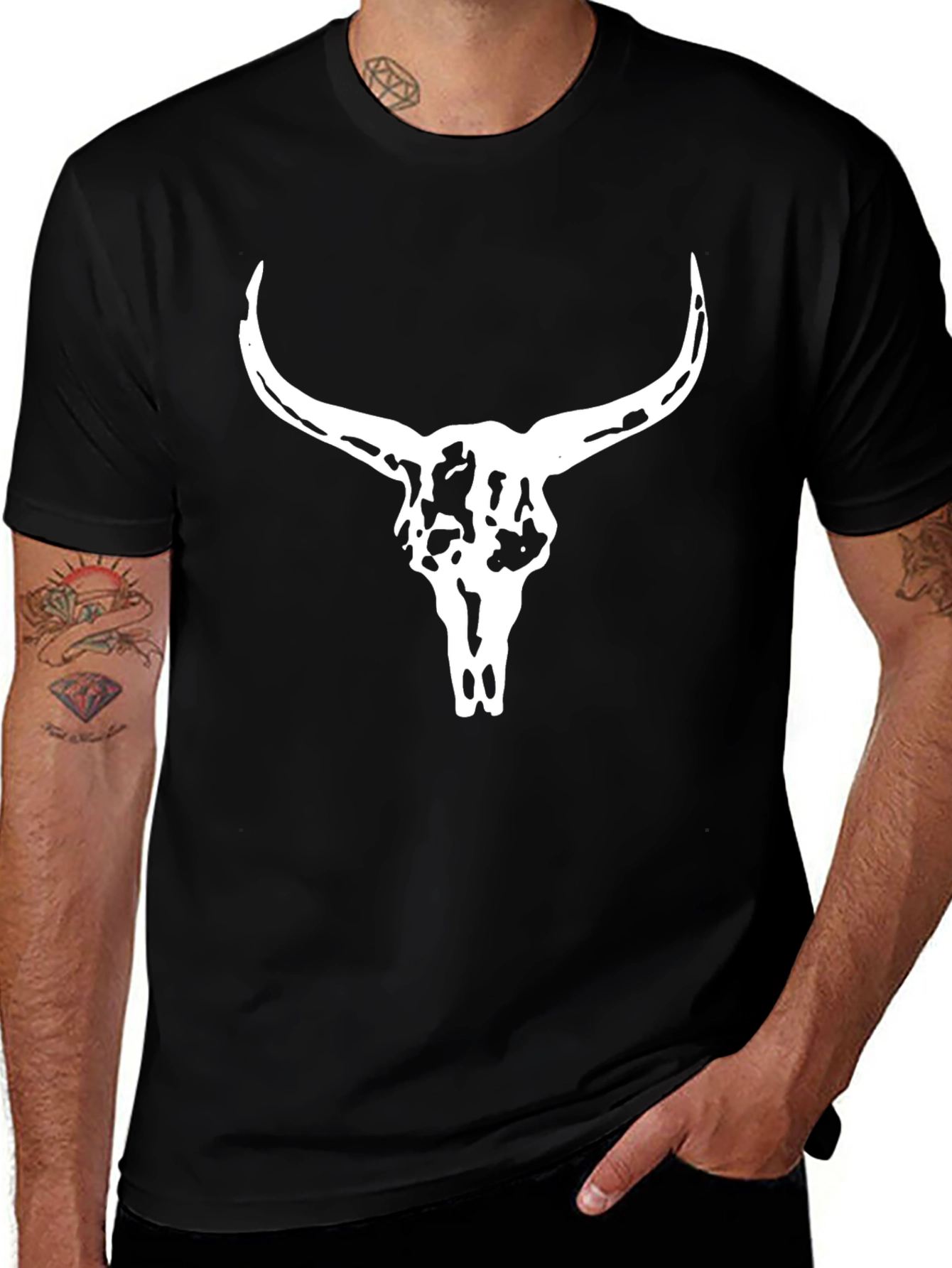 Variant 10 of Skull Graphic Tee - Black Cotton T-Shirt