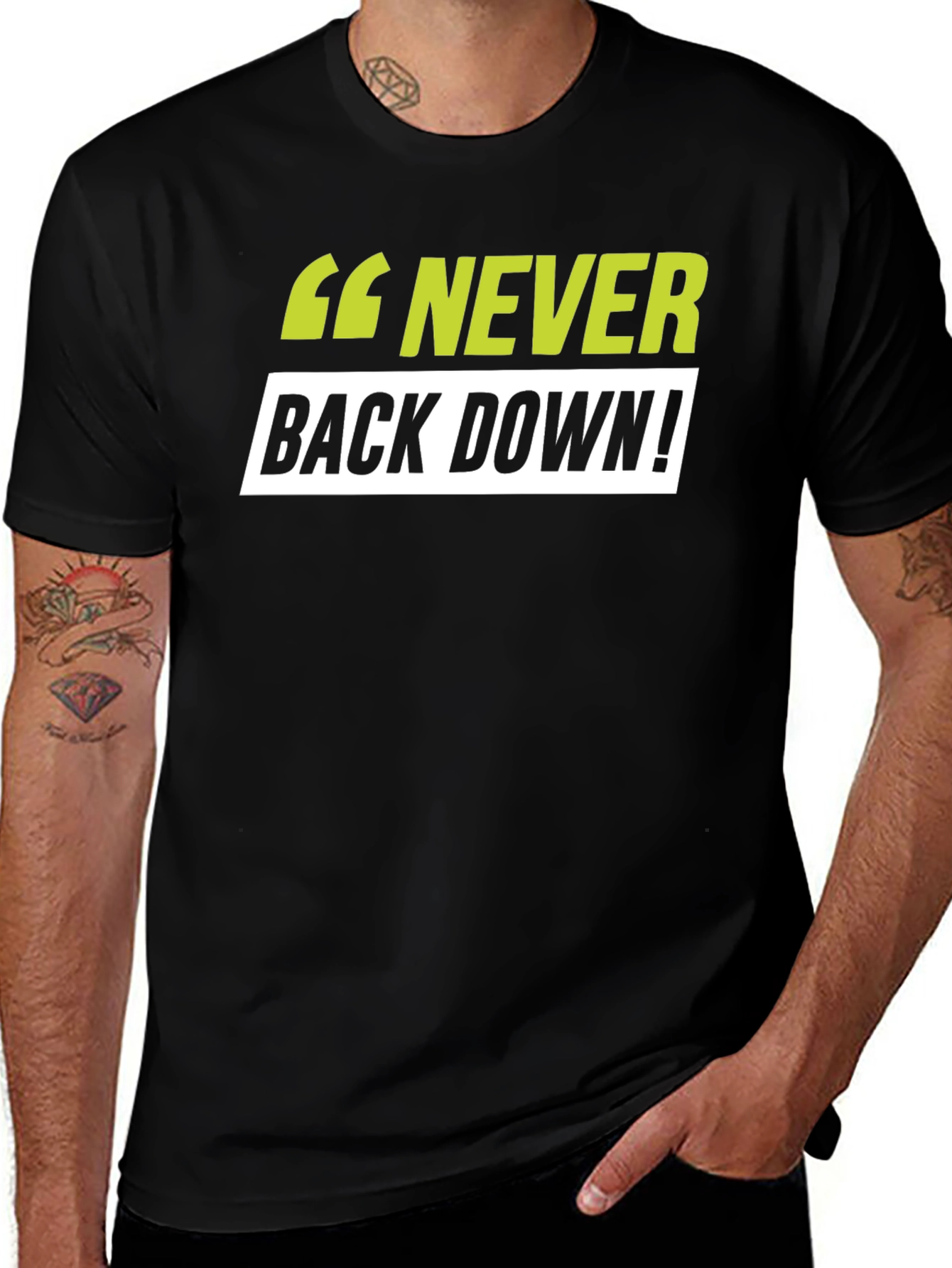 Variant 12 of Never Back Down Black T-Shirt
