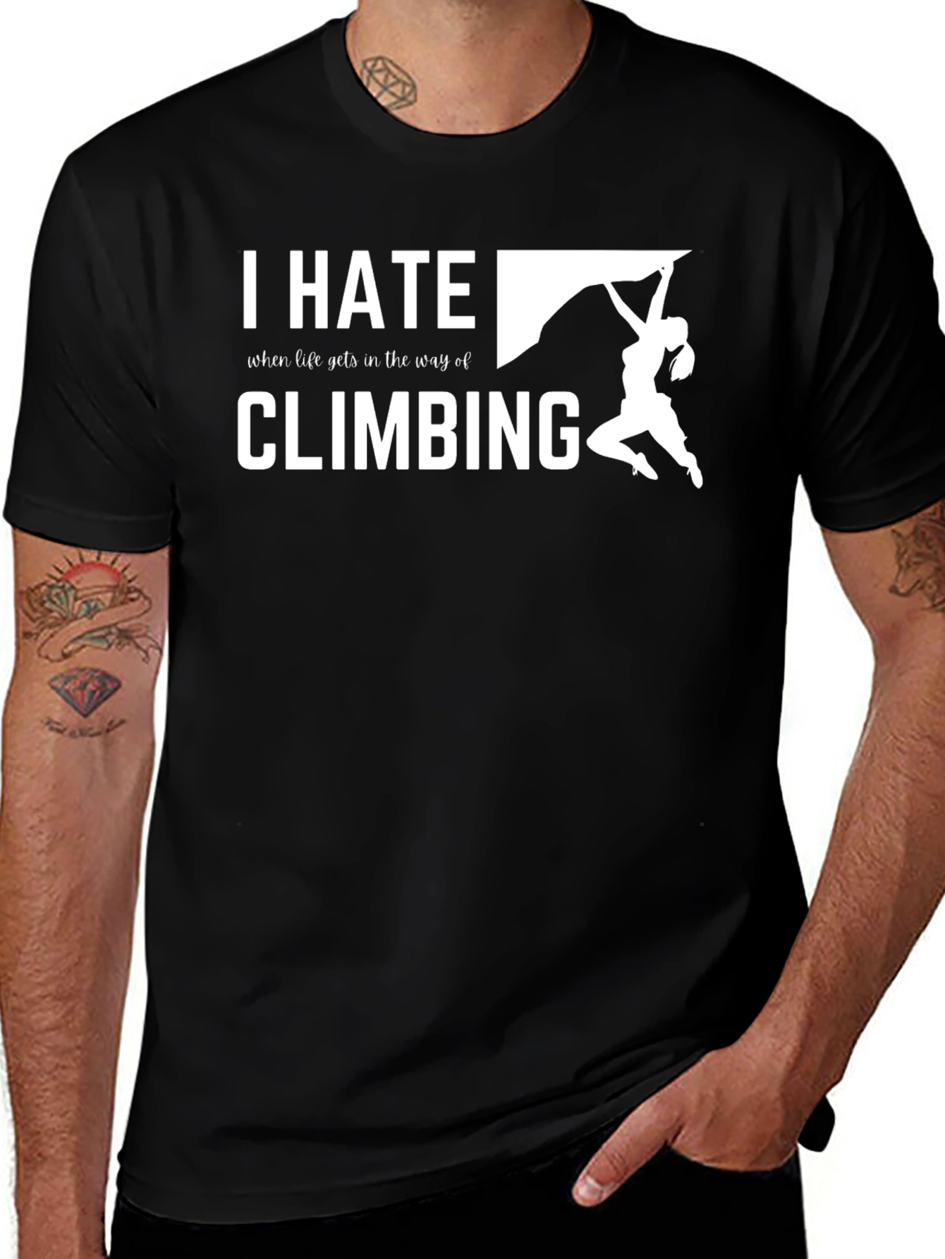Variant 20 of I Hate Climbing T-Shirt - Funny Climber Tee