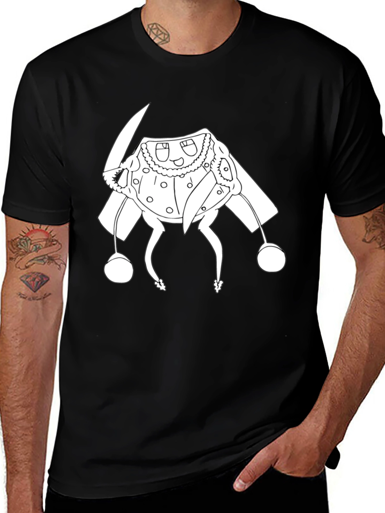 Variant 12 of Black T-Shirt with Cartoon Character