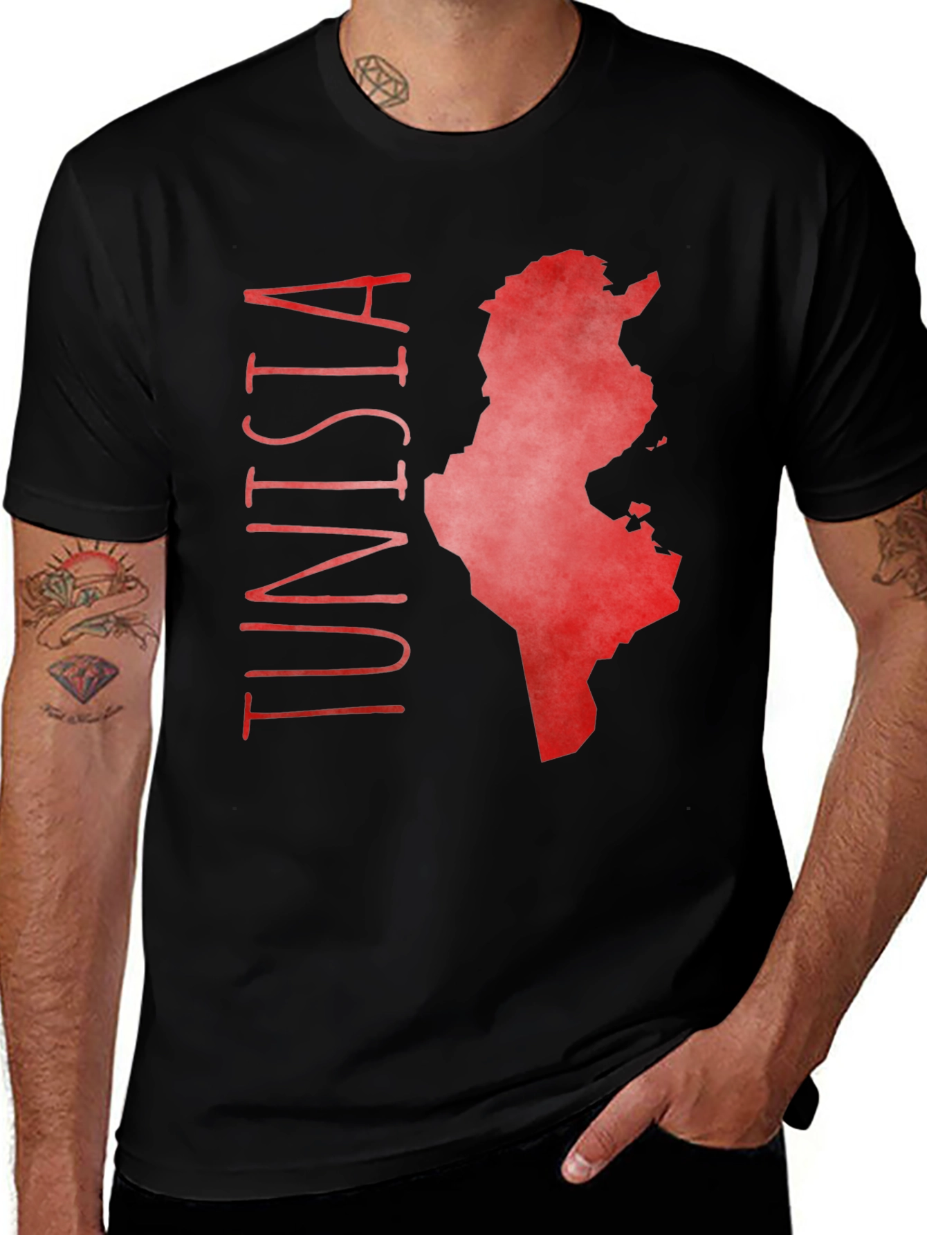 Variant 15 of Tunisia Map Graphic T-Shirt