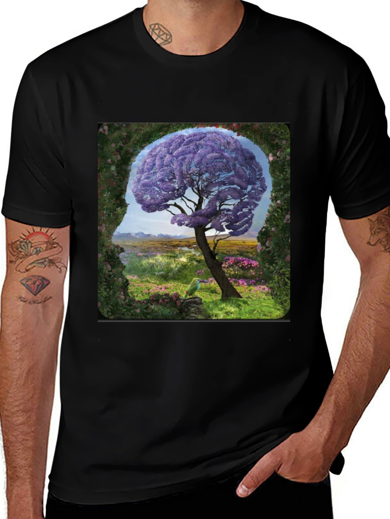 Variant 18 of Abstract Brain Tree Graphic T-Shirt