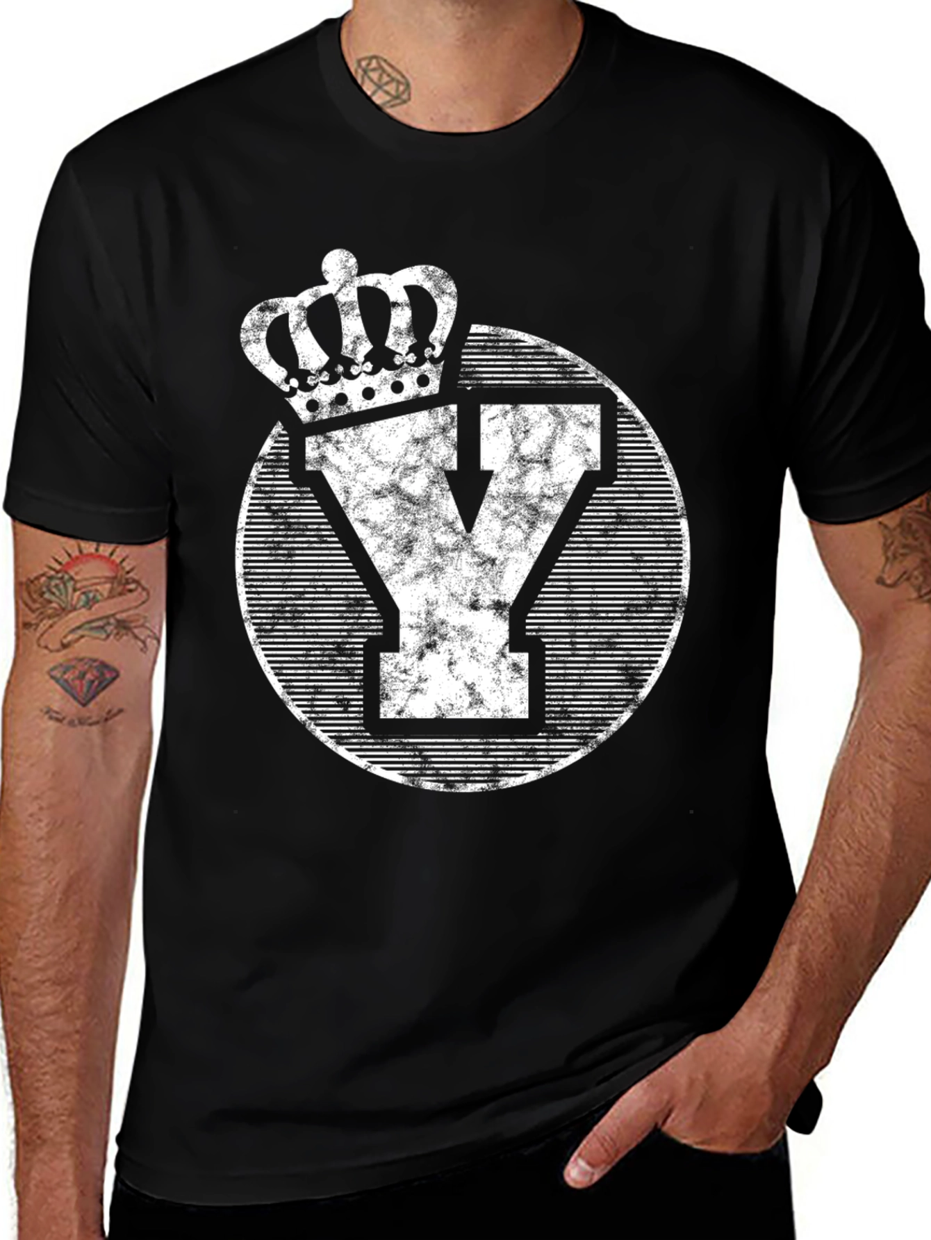 Variant 28 of King Y Vintage Graphic Tee - Black T-Shirt