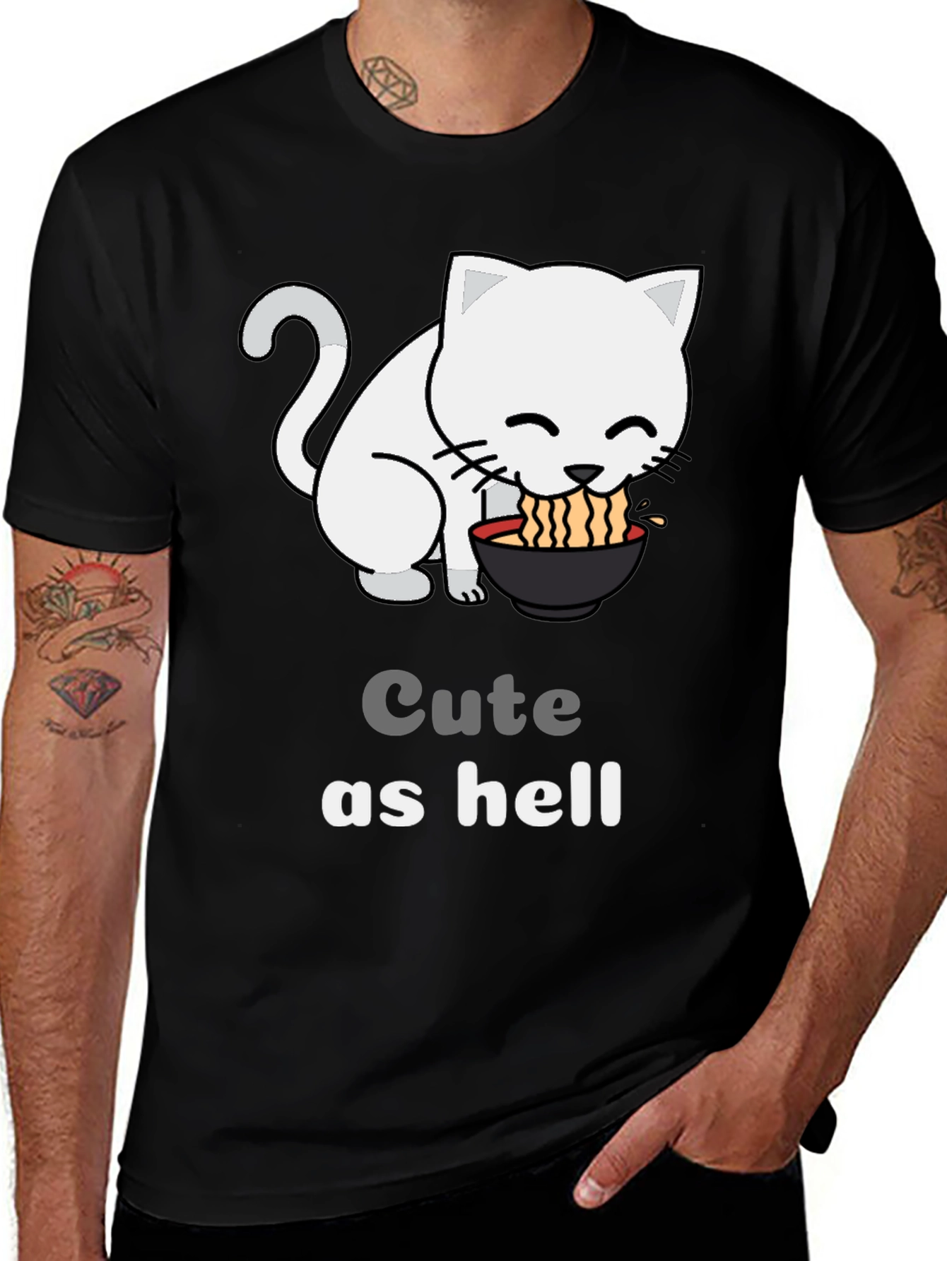 Variant 23 of Cute as Hell Cat Ramen T-Shirt