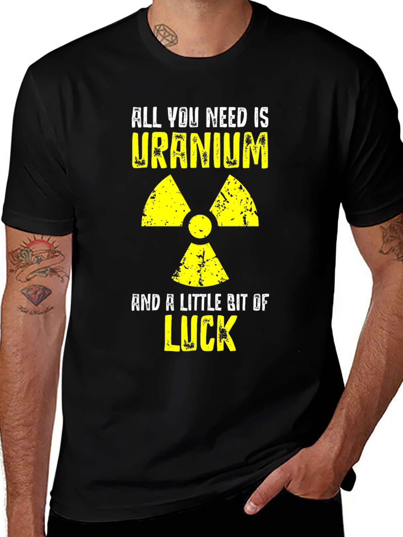 Uranium & Luck Graphic Tee - Funny Nuclear T-Shirt