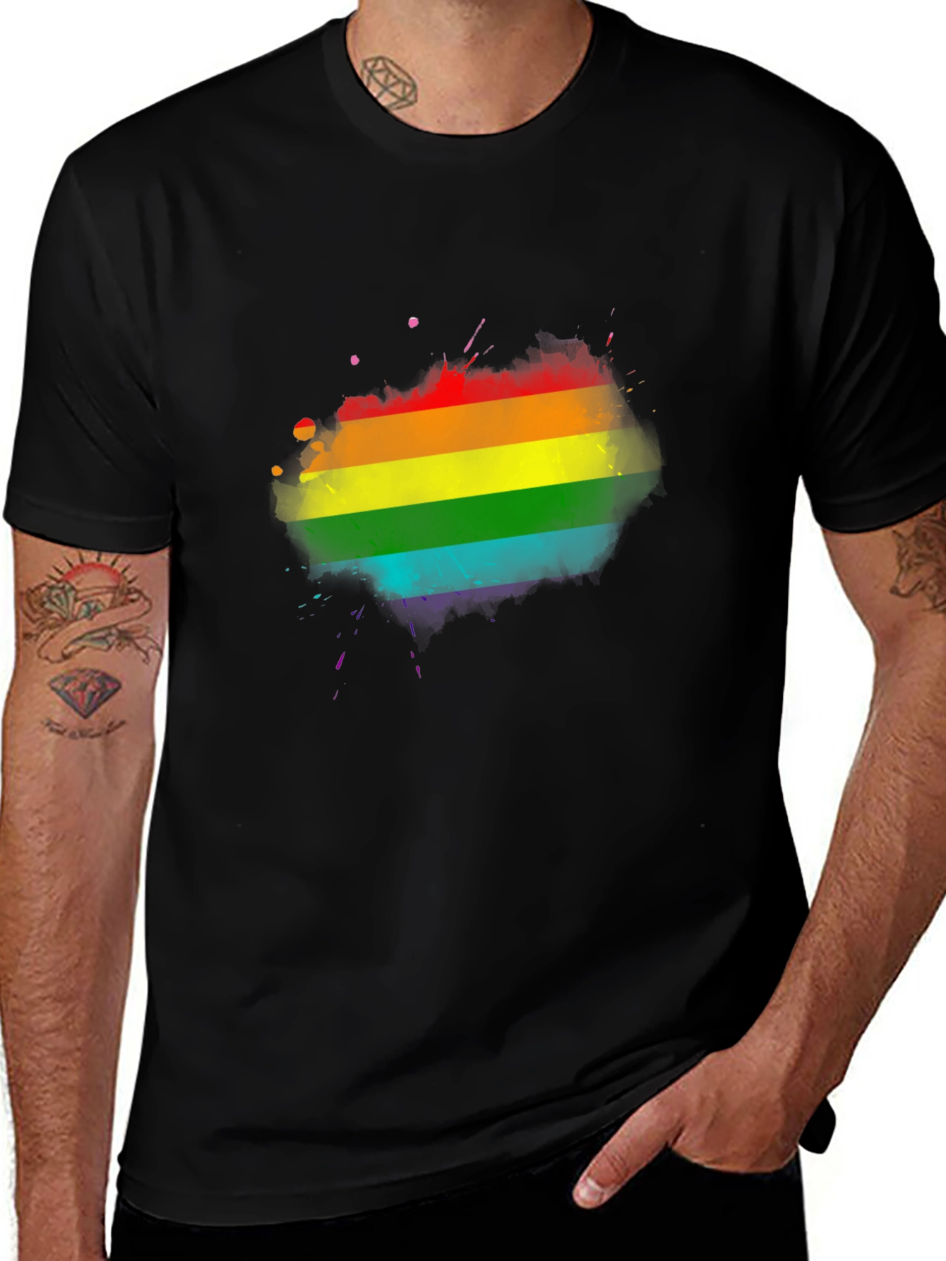Variant 3 of Rainbow Splash T-Shirt - Pride Apparel