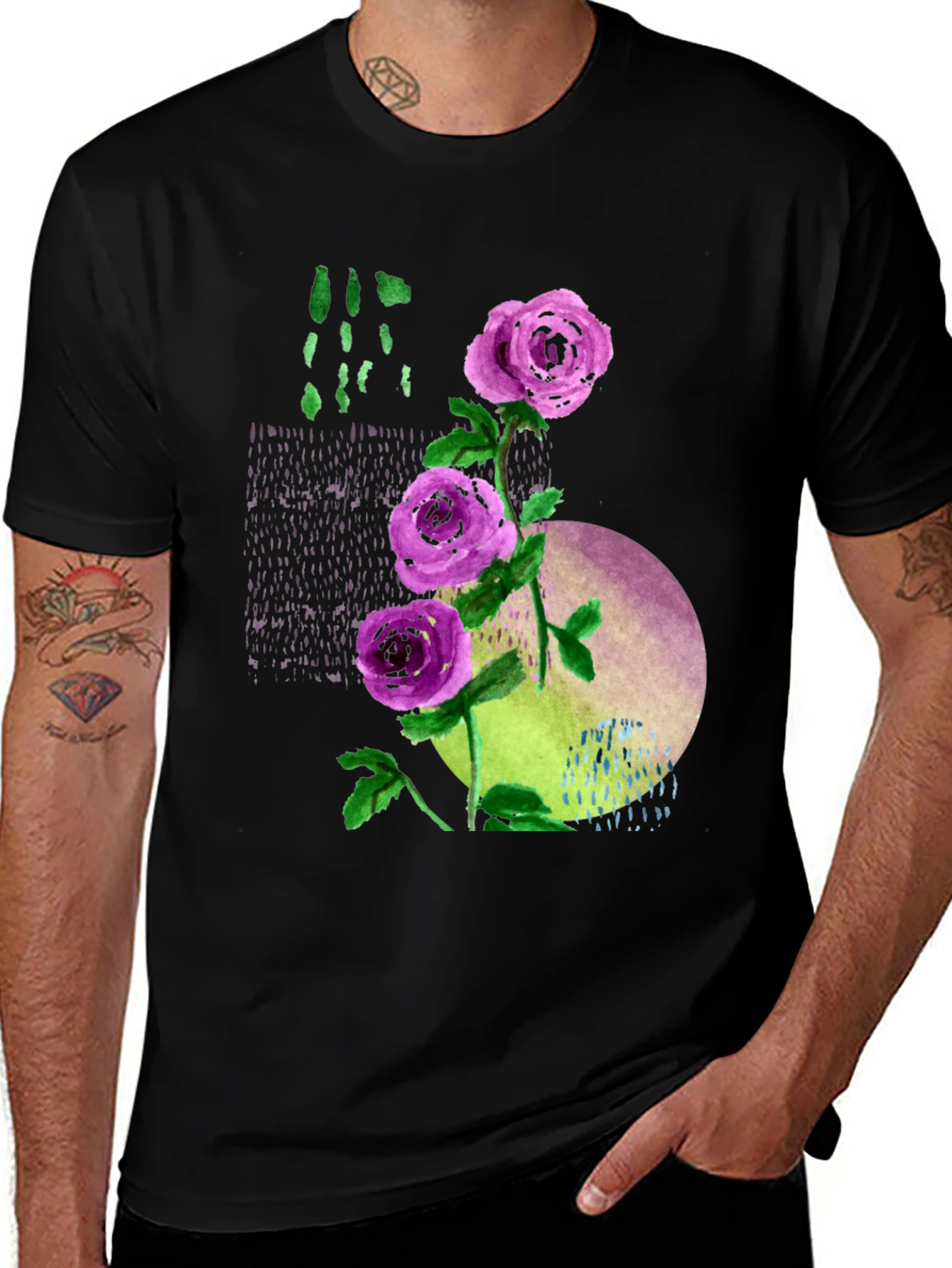Variant 14 of Floral Watercolor T-Shirt - Artistic Design