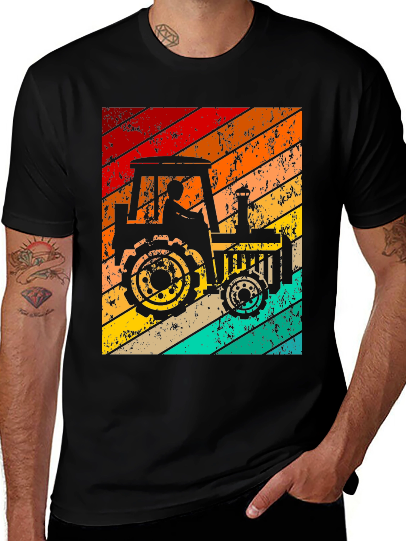 Variant 3 of Retro Tractor Graphic T-Shirt