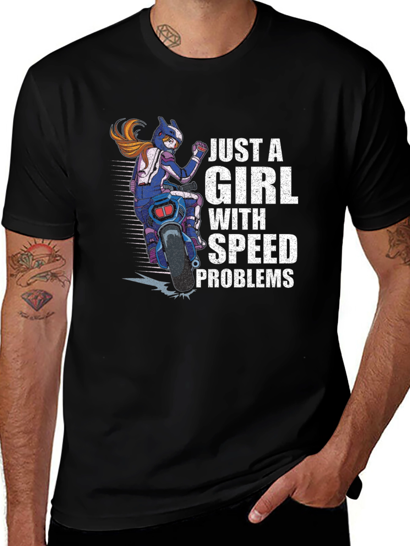 Variant 12 of Just A Girl With Speed Problems Black T-Shirt