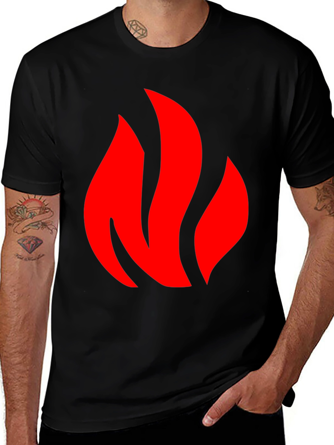 Variant 26 of Bold Flame Graphic Tee - Black