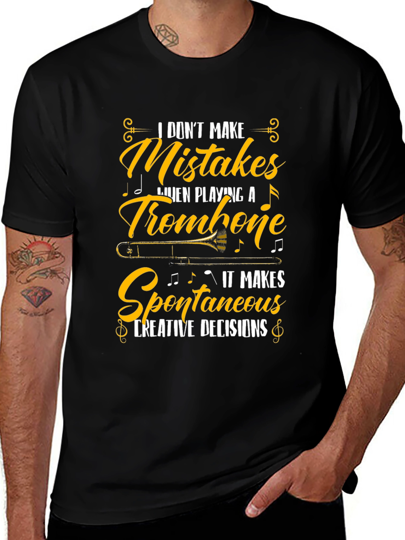 Variant 19 of Trombone Player T-Shirt - I Don't Make Mistakes