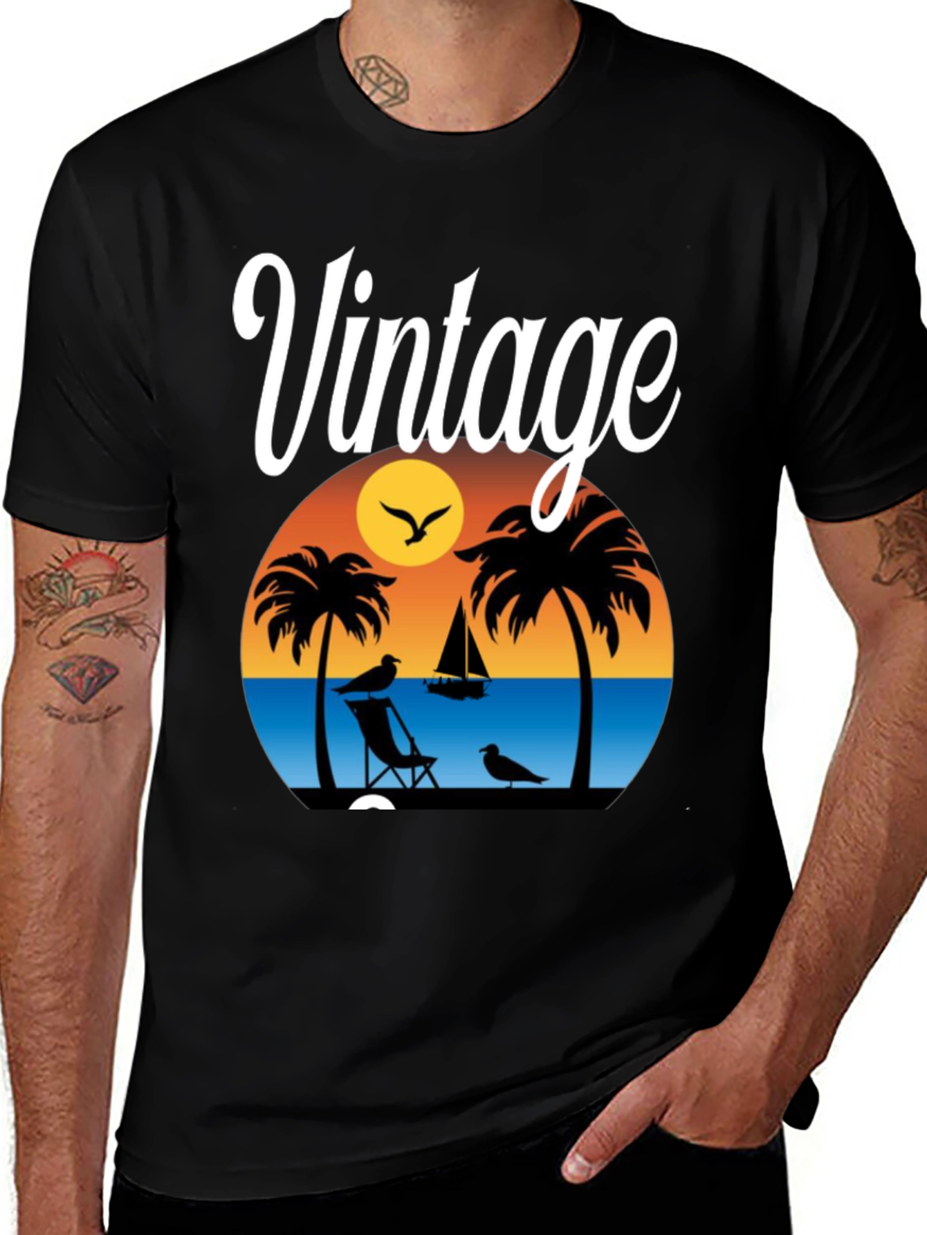 Variant 5 of Vintage Beach Sunset T-Shirt