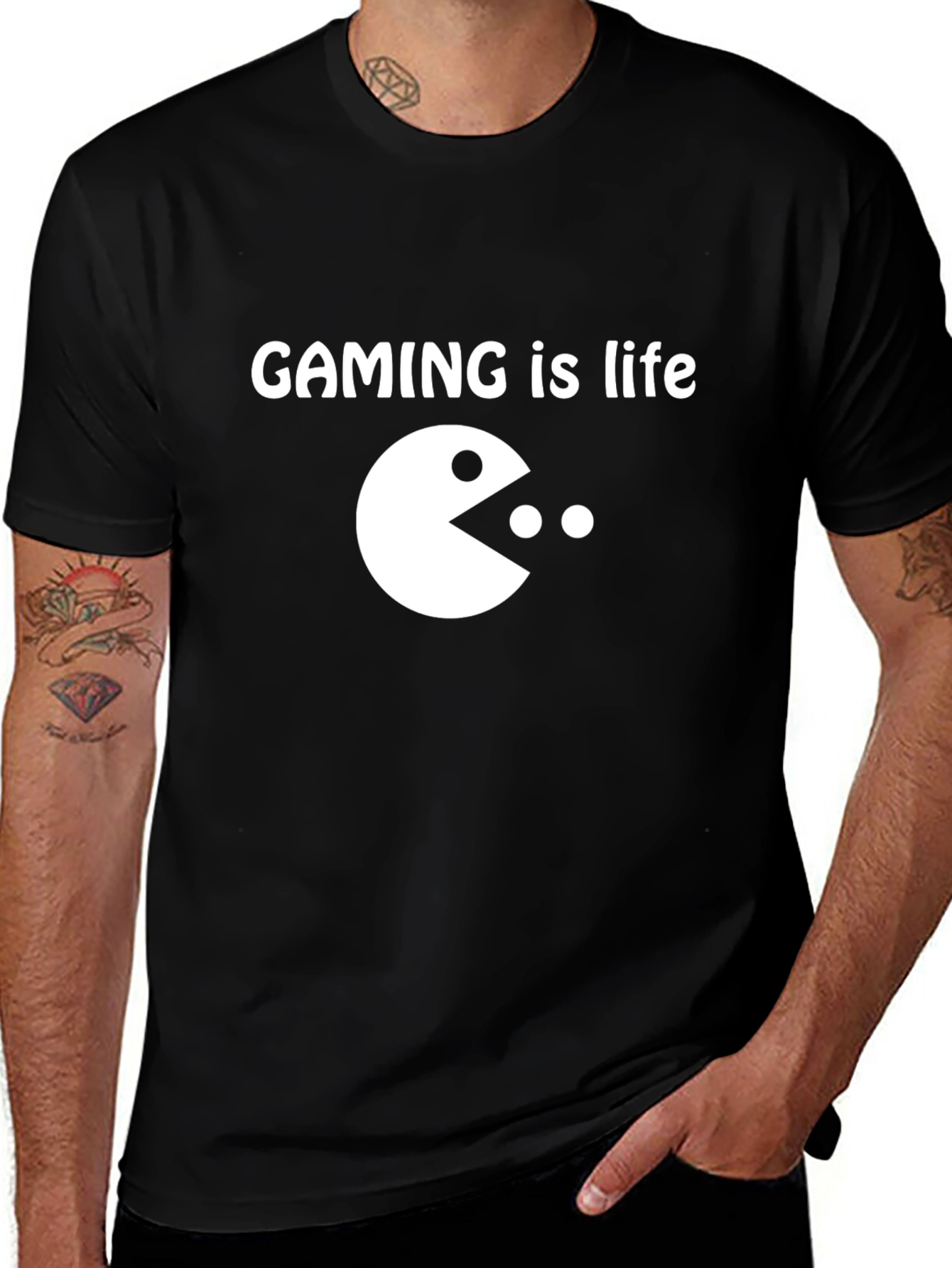 Variant 27 of Gaming is Life Graphic Tee - Pacman Style
