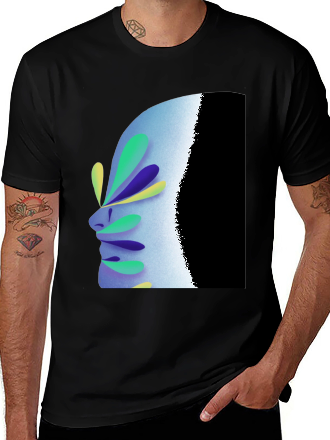 Variant 7 of Abstract Face Graphic Tee - Modern Art T-Shirt