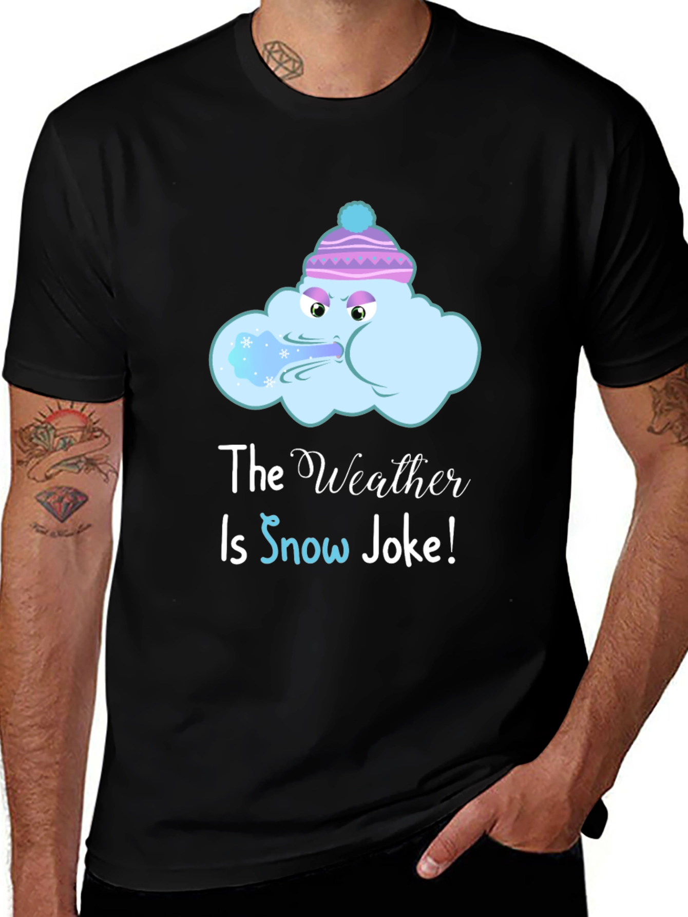 Variant 26 of Funny Winter Weather T-Shirt - Snow Joke Graphic Tee