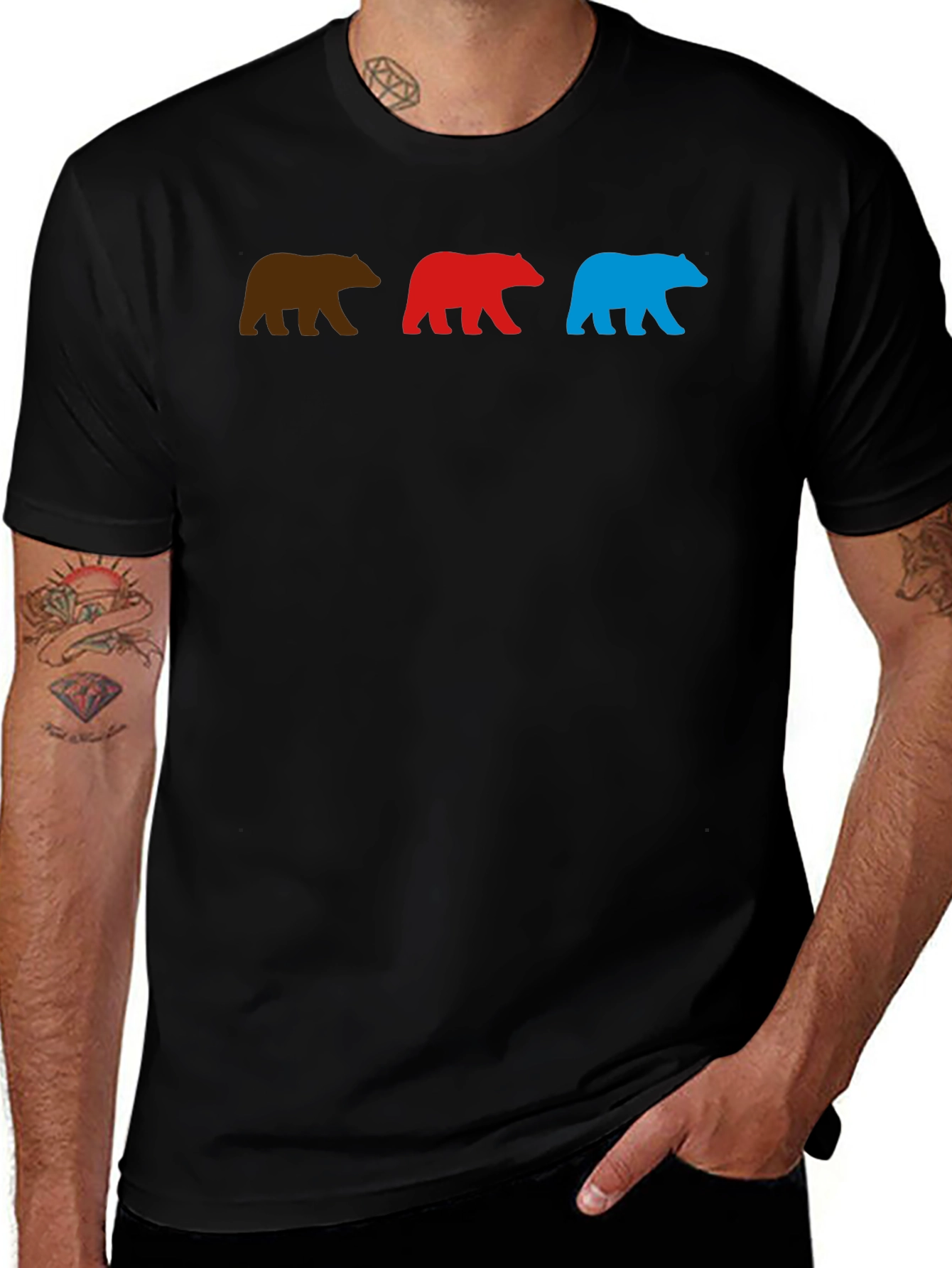Variant 27 of Bear Silhouette T-Shirt - Black