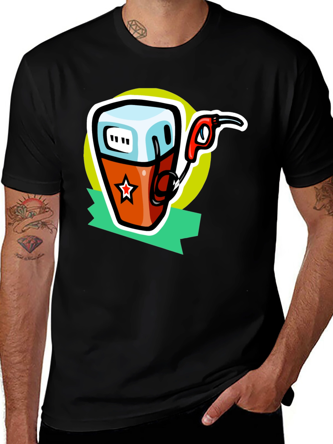 Variant 19 of Gas Pump Graphic Tee - Cool Cartoon Design