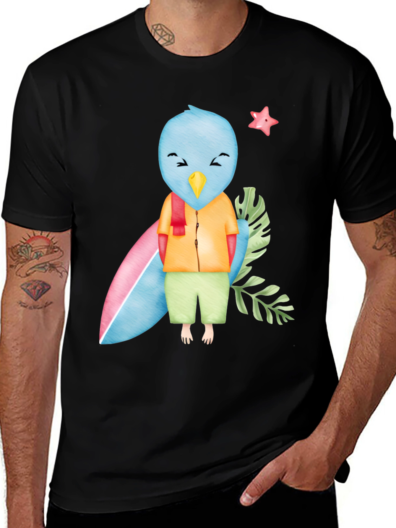 Variant 13 of Bird Surfer Graphic Tee