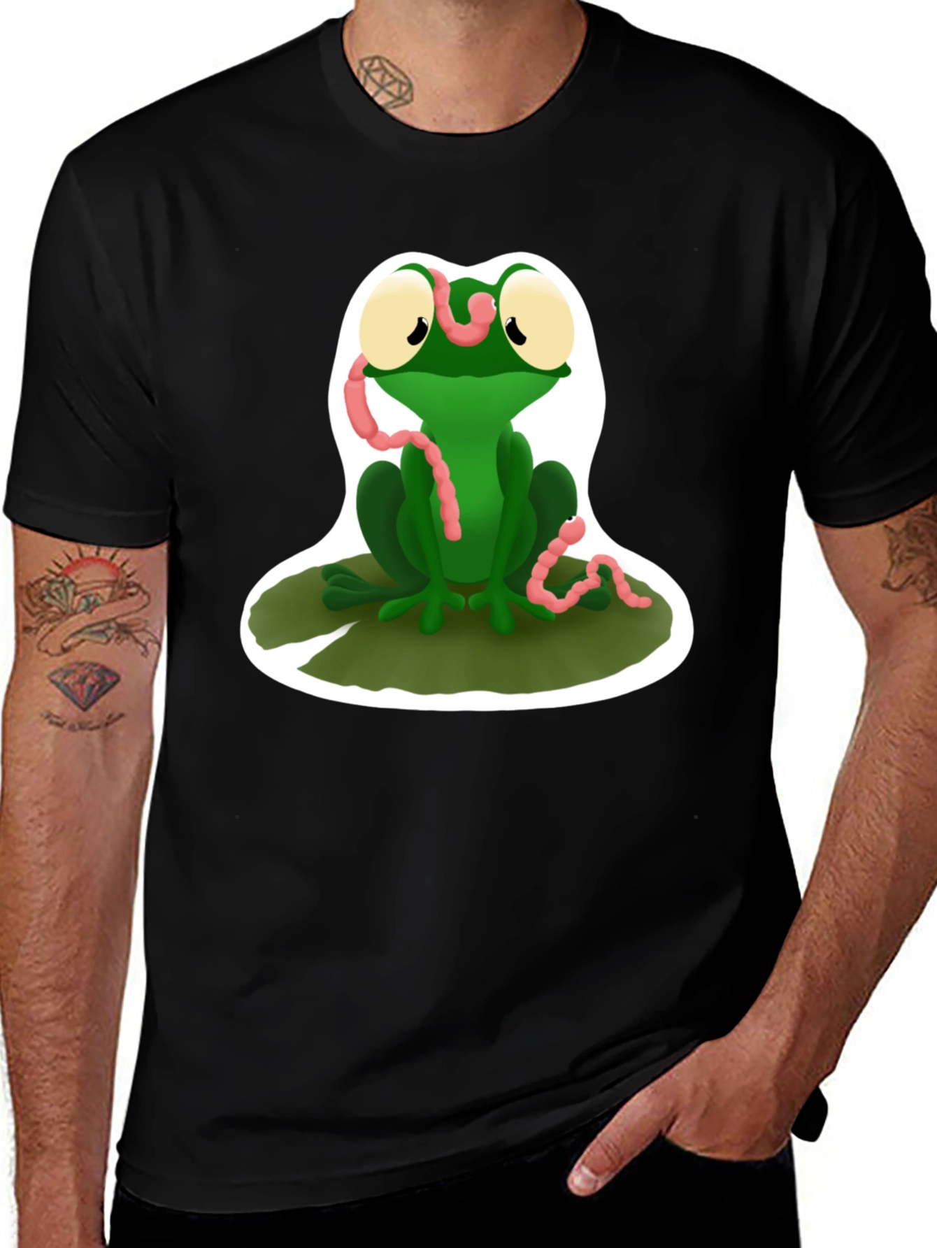 Variant 4 of Frog and Worm Graphic T-Shirt