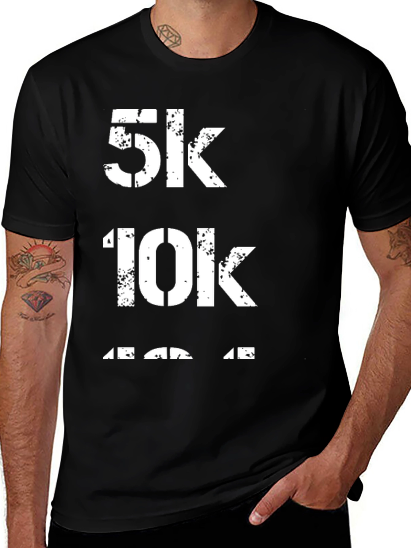 Variant 21 of 5K, 10K, 13.1K Black Running T-Shirt