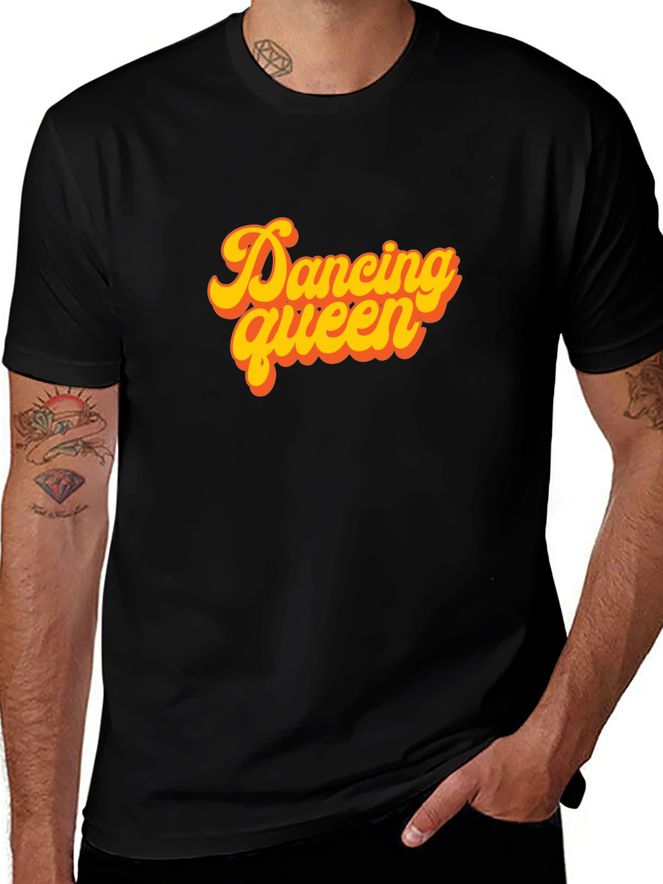 Variant 17 of Dancing Queen Retro Graphic Tee - Classic Black T-Shirt
