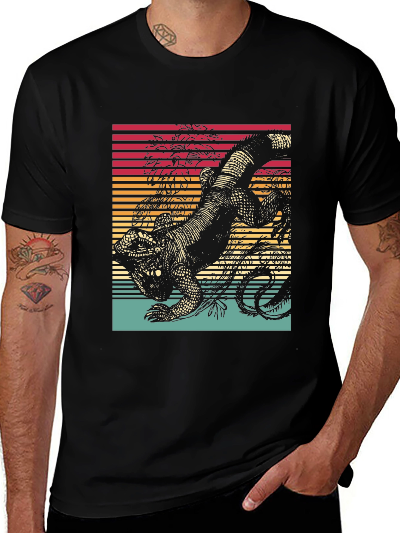 Variant 5 of Retro Lizard Graphic Tee