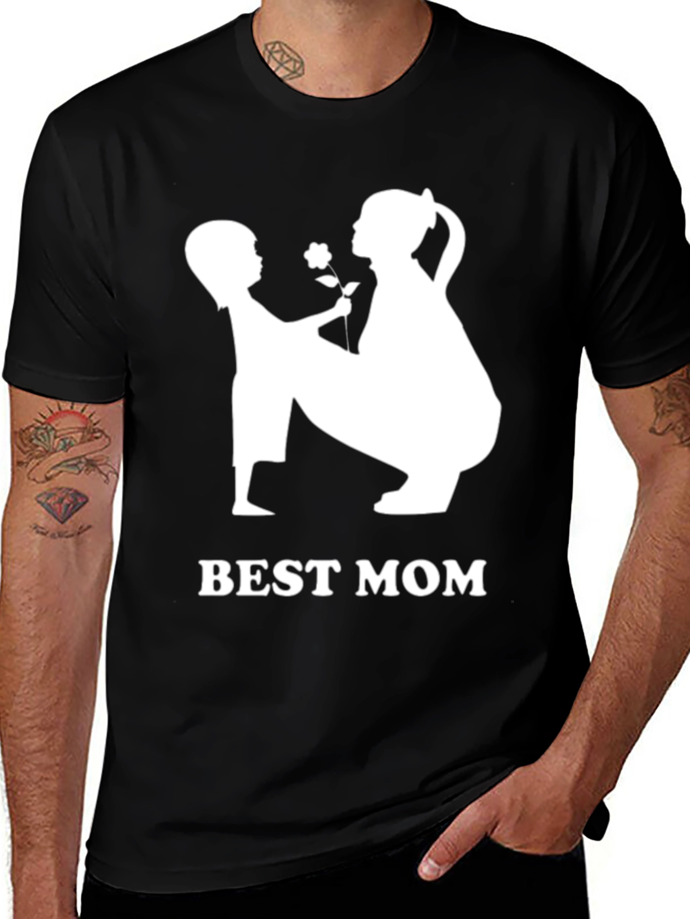 Variant 24 of Best Mom Graphic T-Shirt - Black Unisex Tee