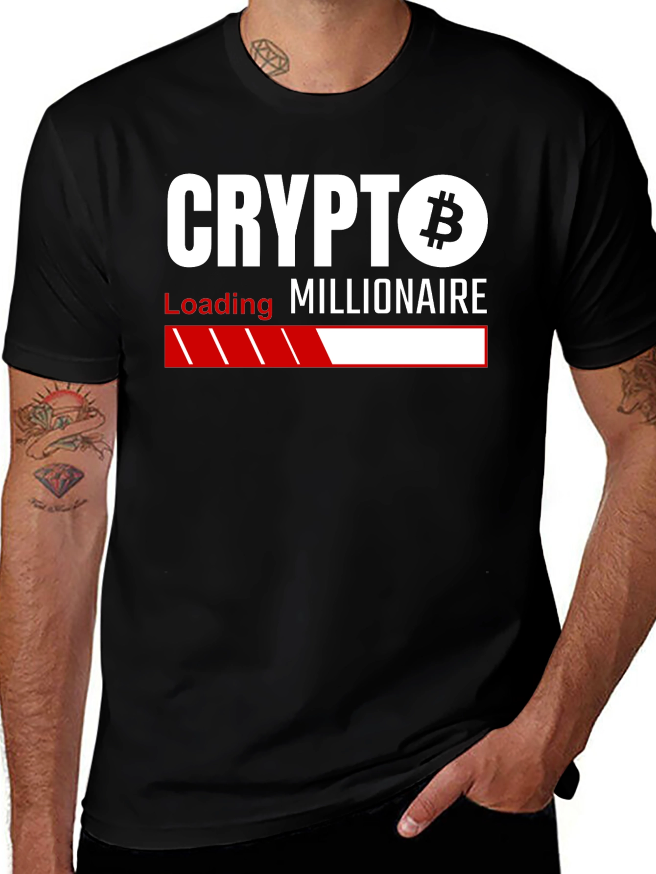 Variant 19 of Crypto Millionaire Loading T-Shirt - Black