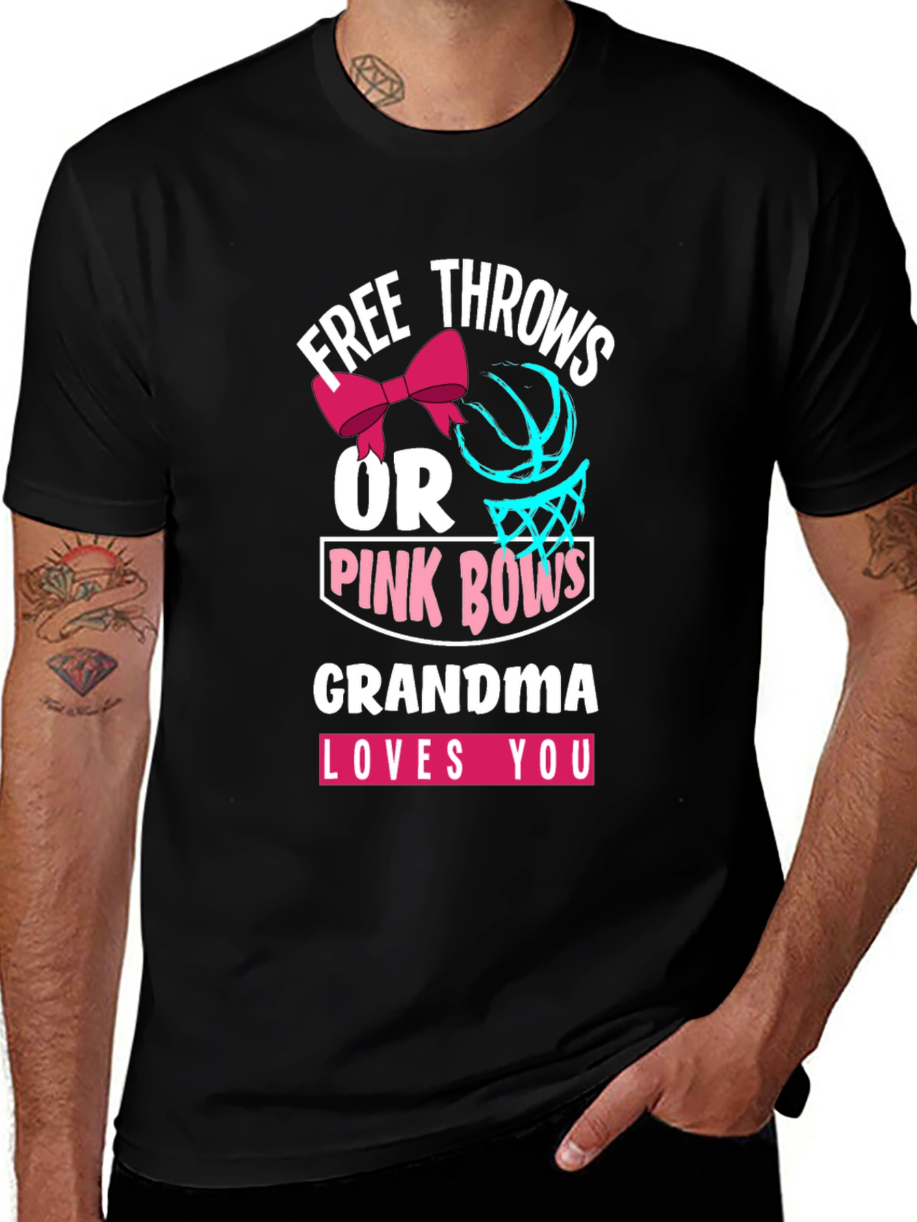 Variant 30 of Free Throws or Pink Bows Grandma Loves You T-Shirt