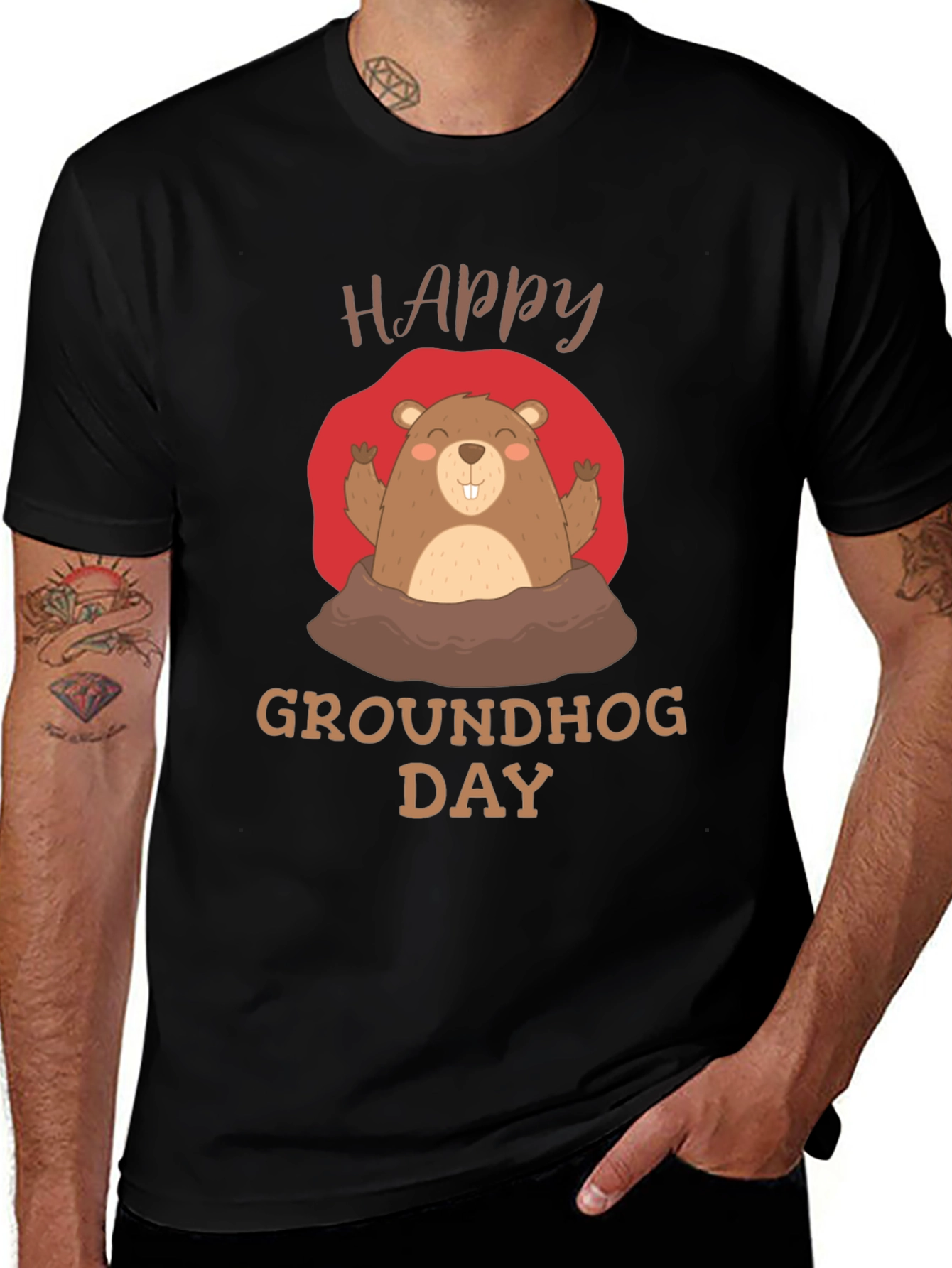 Variant 13 of Happy Groundhog Day Graphic Tee
