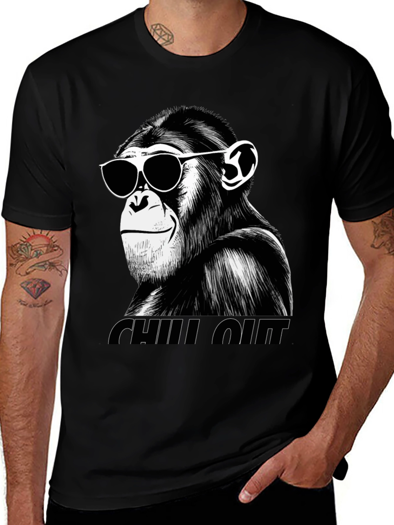 Variant 29 of Chill Out Monkey Graphic Tee - Cool Animal Design T-Shirt