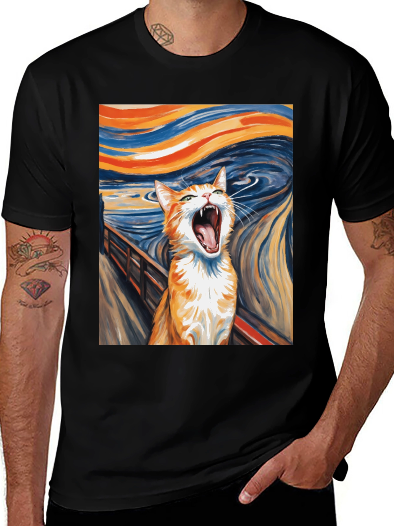 Variant 21 of The Scream Cat T-Shirt - Art Inspired Graphic Tee