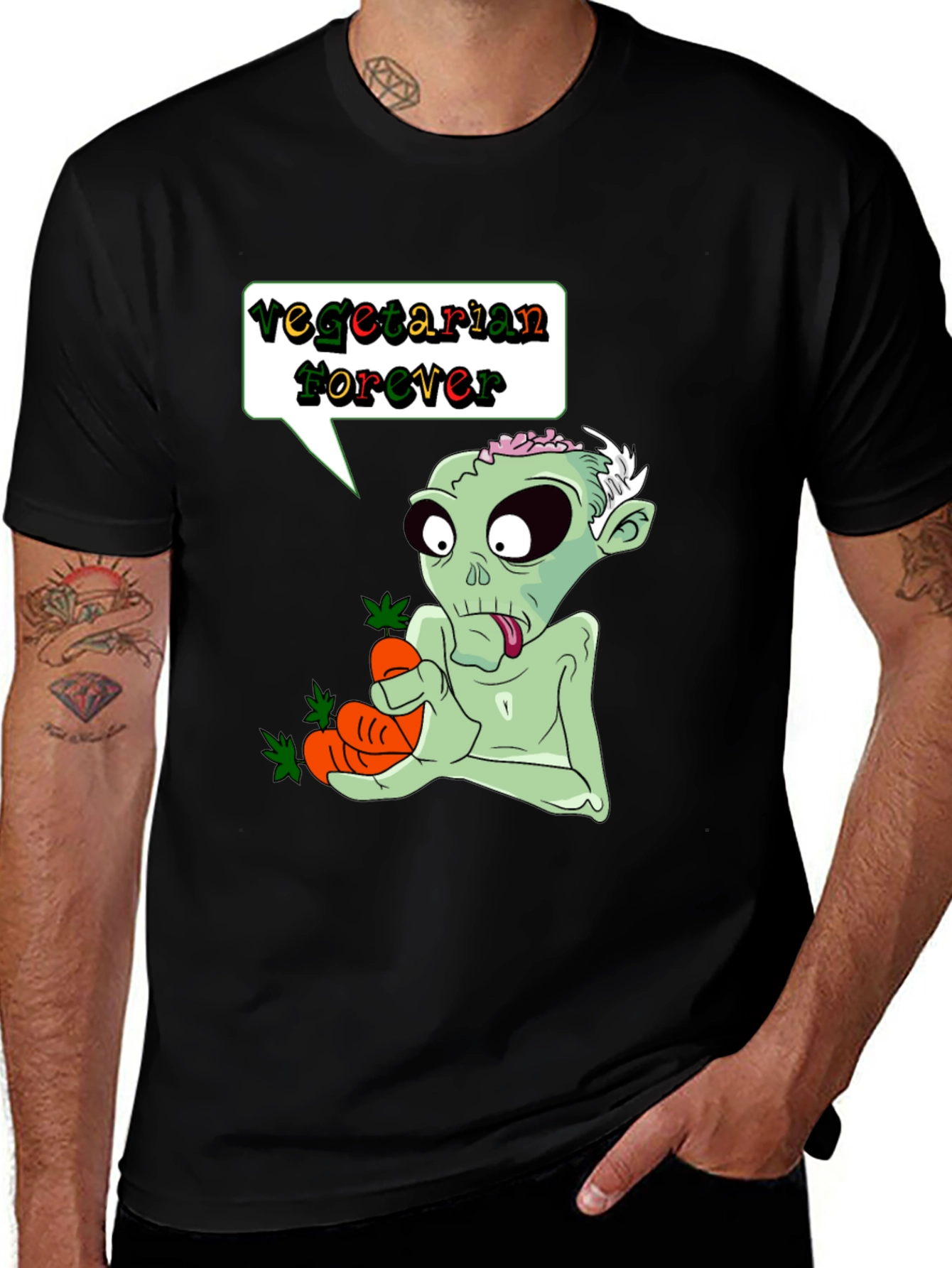 Variant 12 of Vegetarian Zombie T-Shirt - Funny Graphic Tee