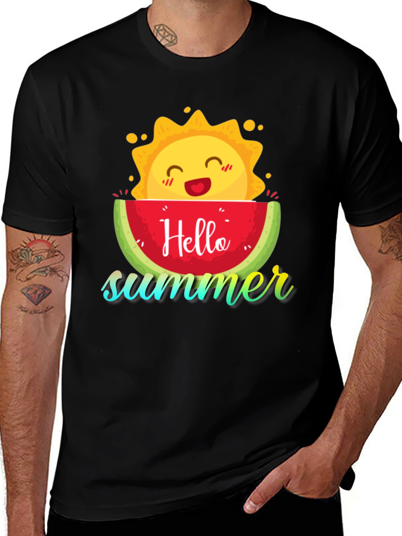 Variant 7 of Hello Summer T-Shirt - Watermelon Sun Tee