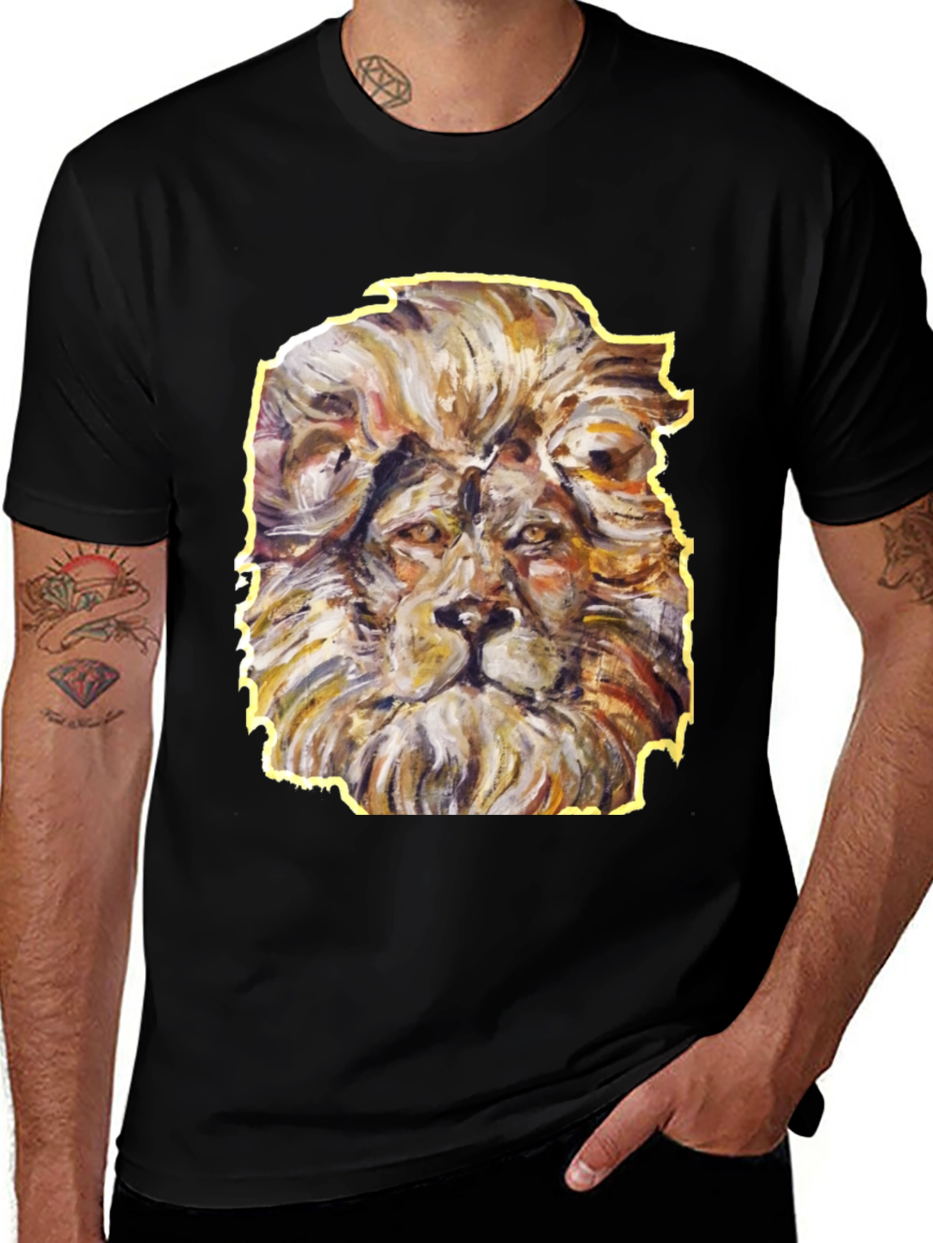 Variant 10 of Lion Graphic Tee - Artistic Animal Print Shirt