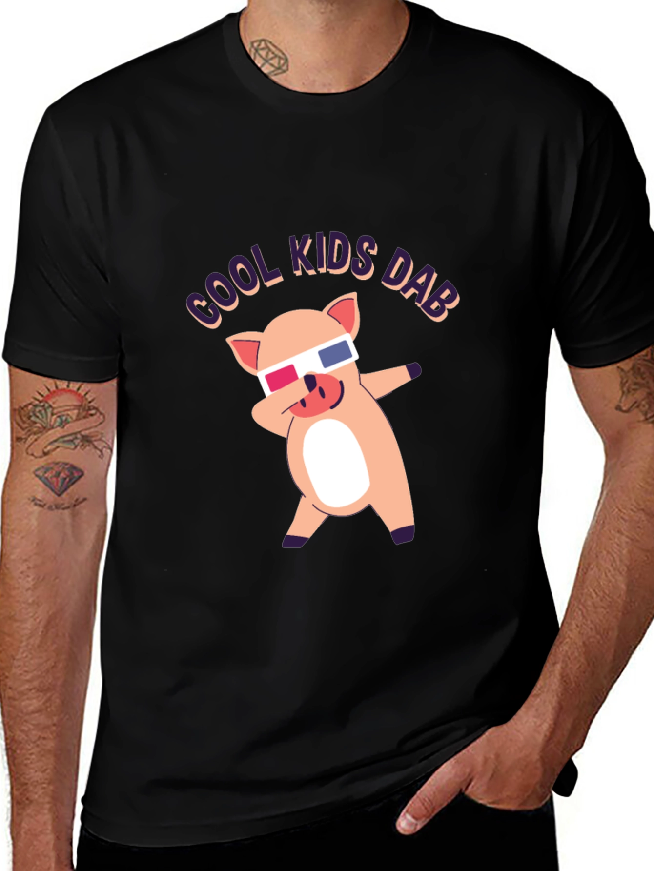 Variant 26 of Cool Kids Dab Pig T-Shirt - Fun Graphic Tee