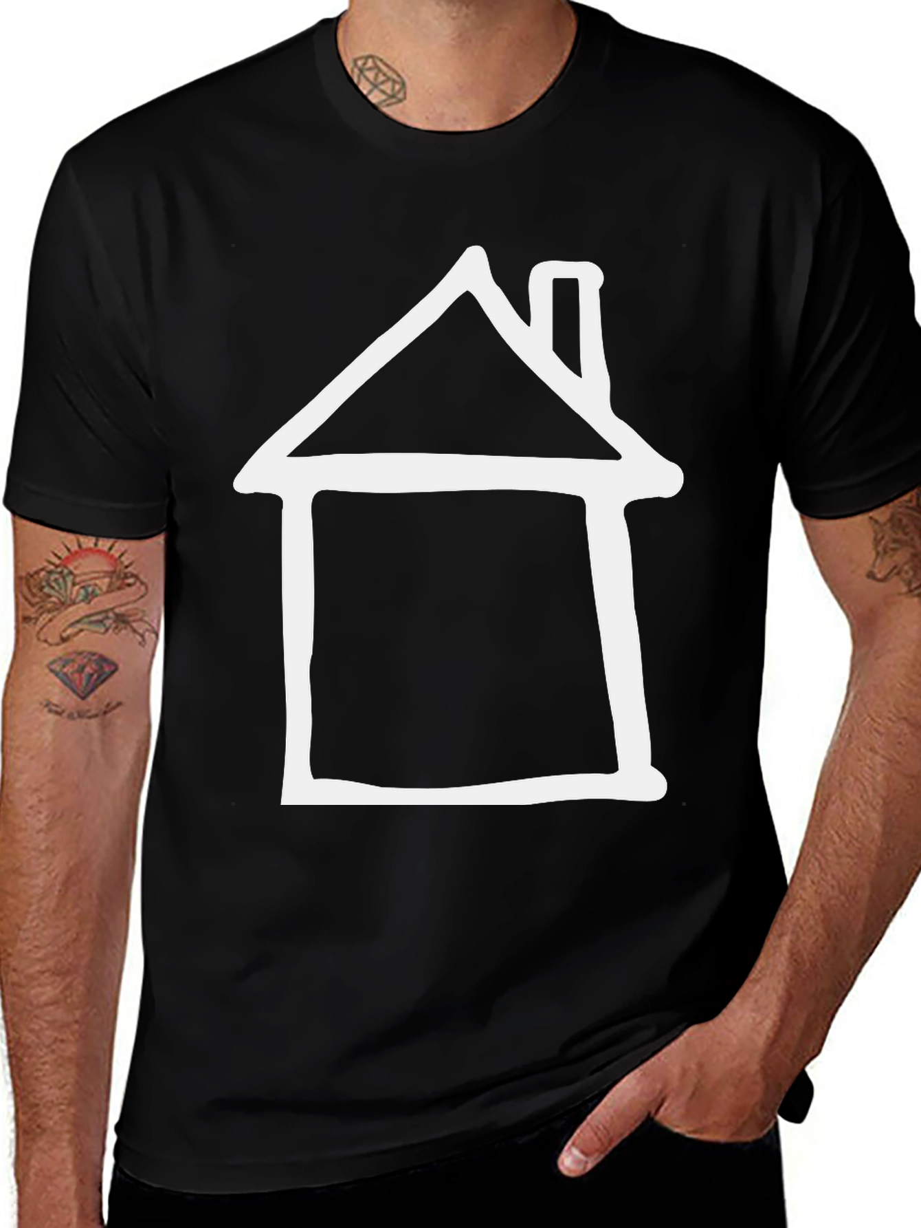 Variant 13 of Minimalist House Graphic Tee - Modern Style