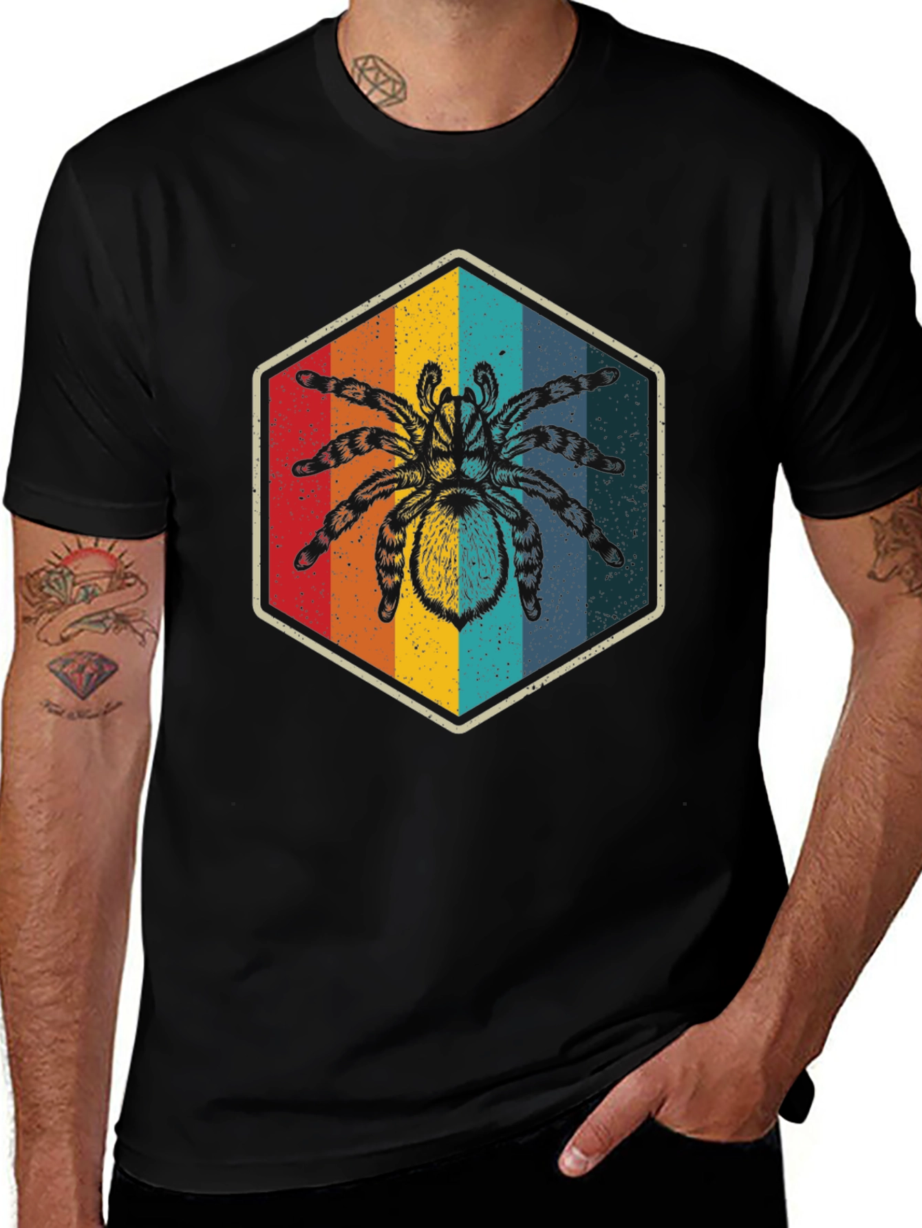 Variant 19 of Retro Spider Graphic Tee - Soft Black Cotton